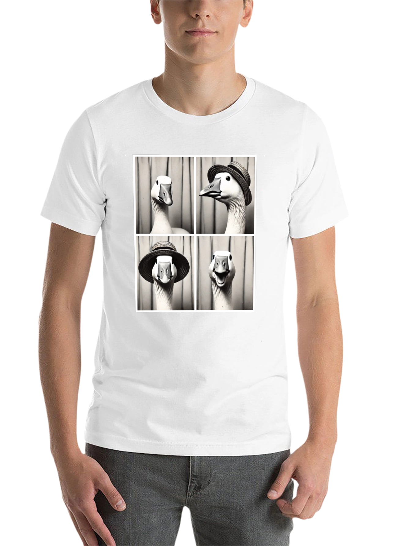 Goose Photo Booth Black T-Shirt - 14