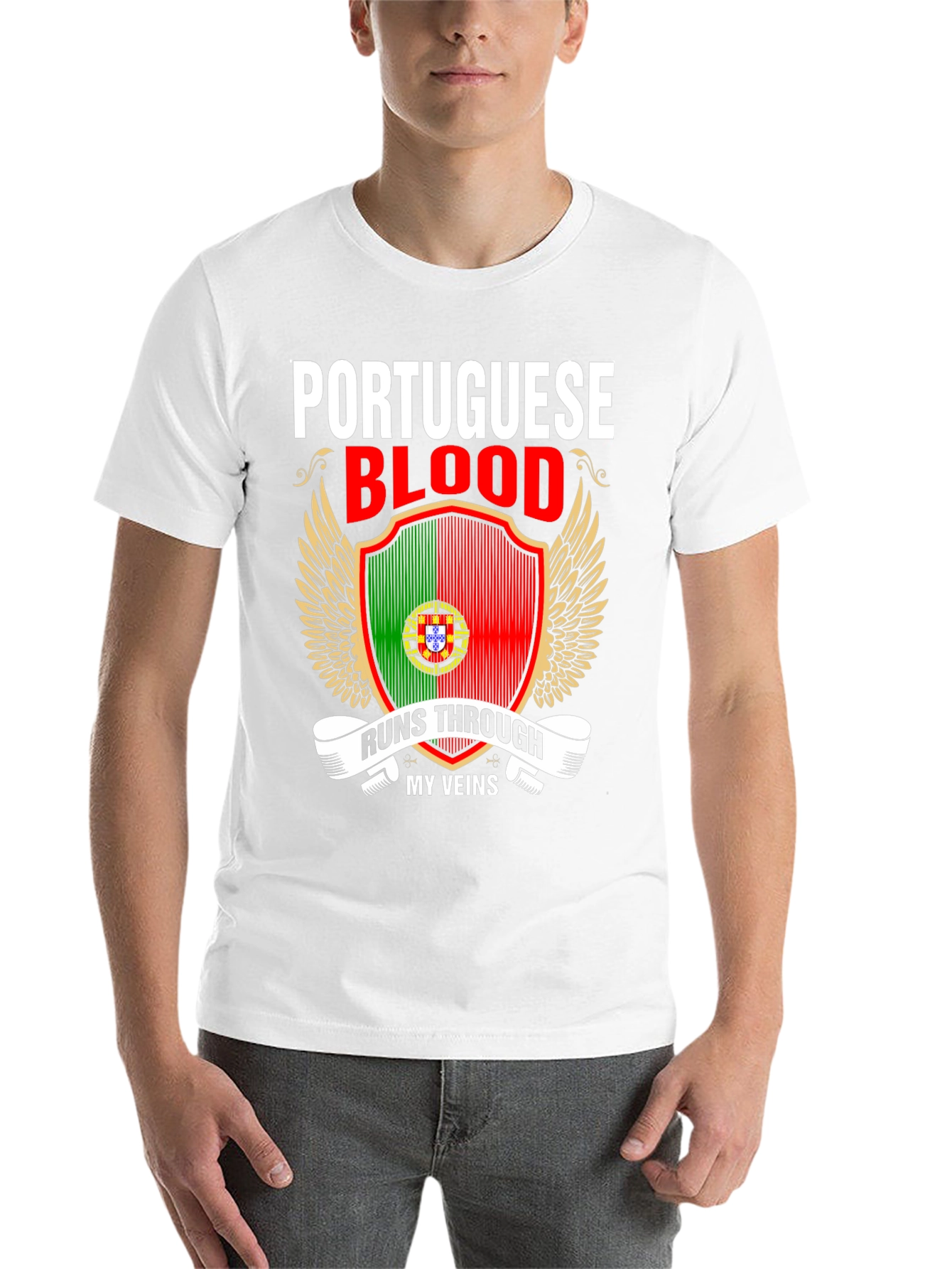 Portuguese Blood Runs Through My Veins Graphic Tee - 14