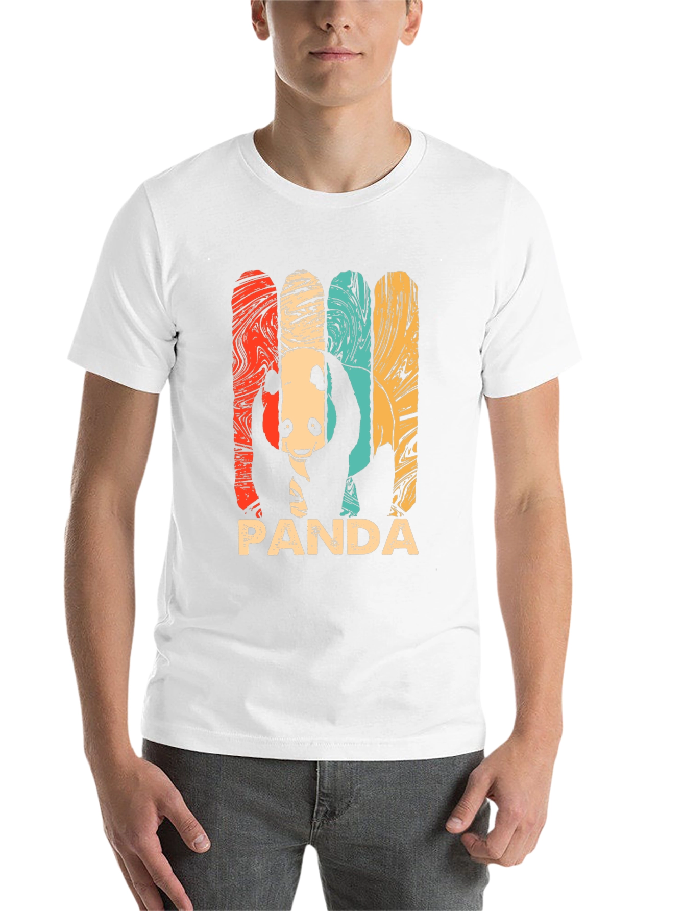 Black Retro Panda Graphic Tee - Men's Black T-Shirt view 14