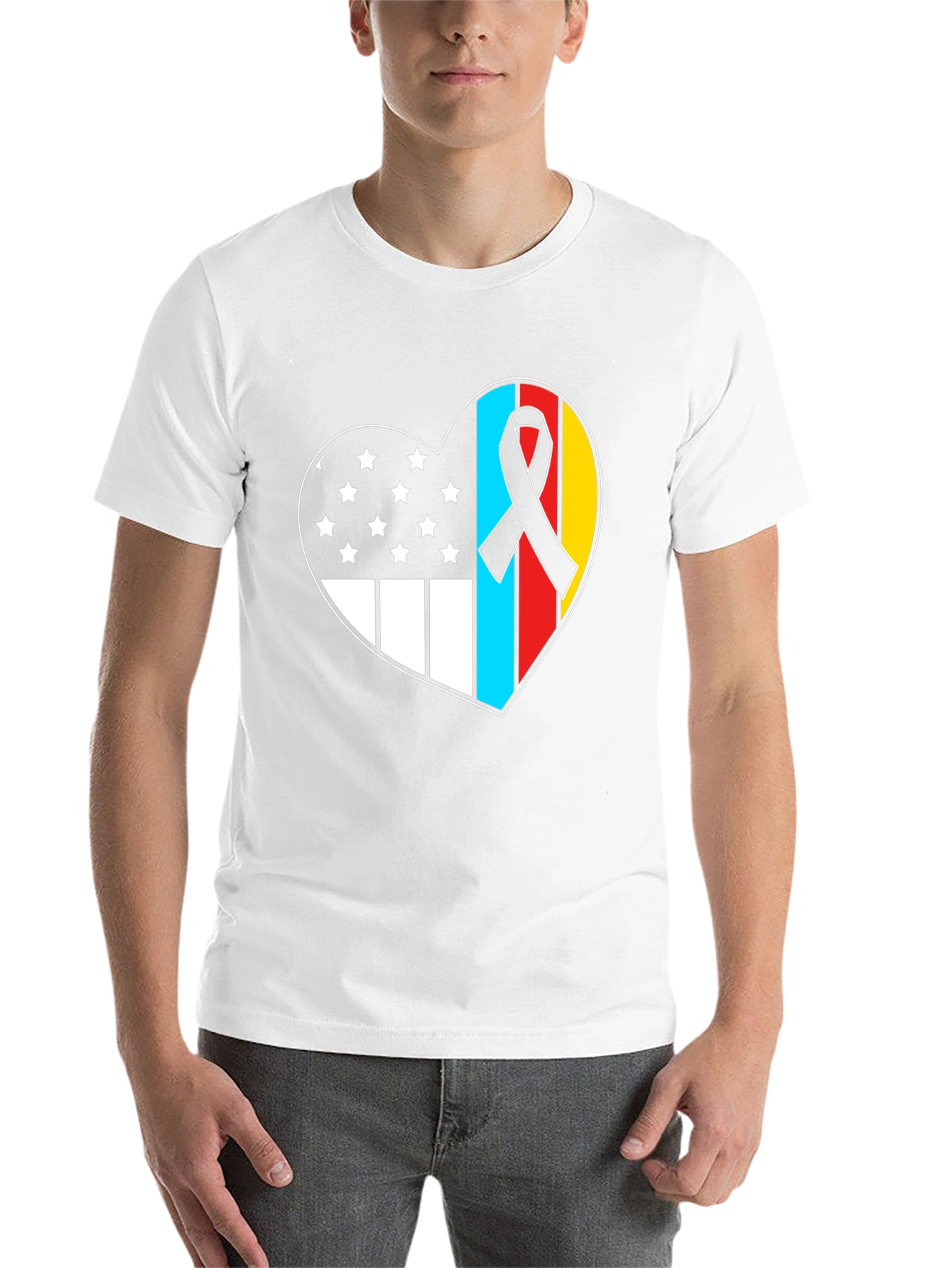 Black Heart Flag Patriotic T-Shirt view 14