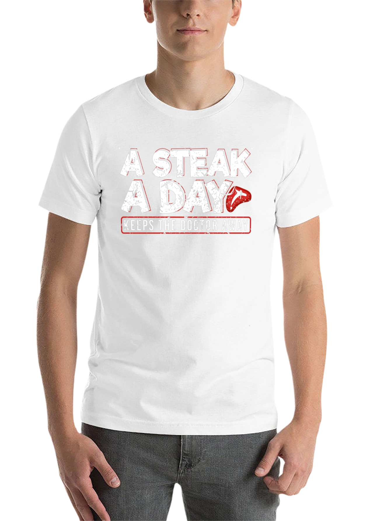 Black A Steak a Day T-Shirt - Funny Meat Lover Tee view 14