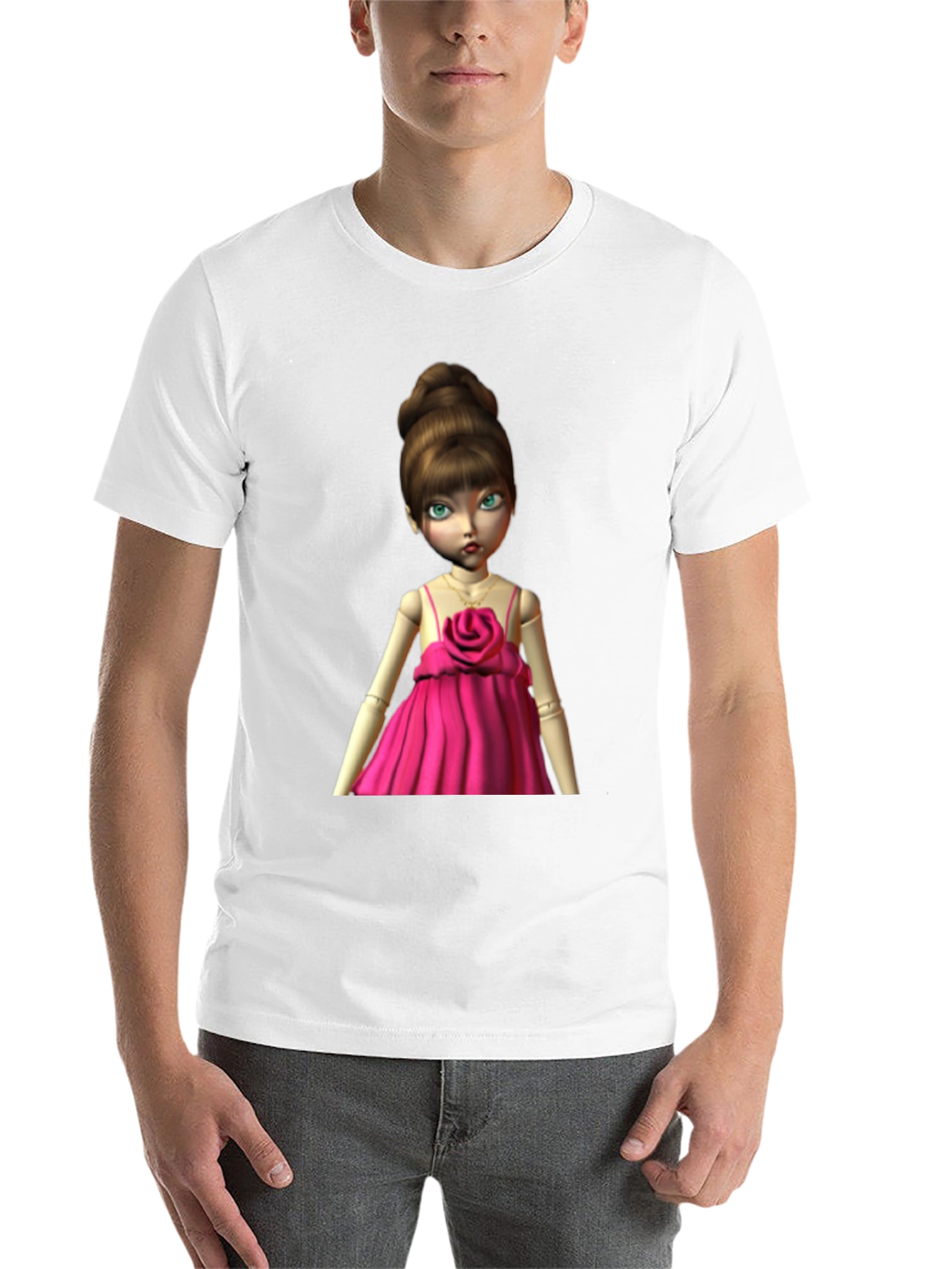 Black Doll in Pink Dress Graphic T-Shirt view 14