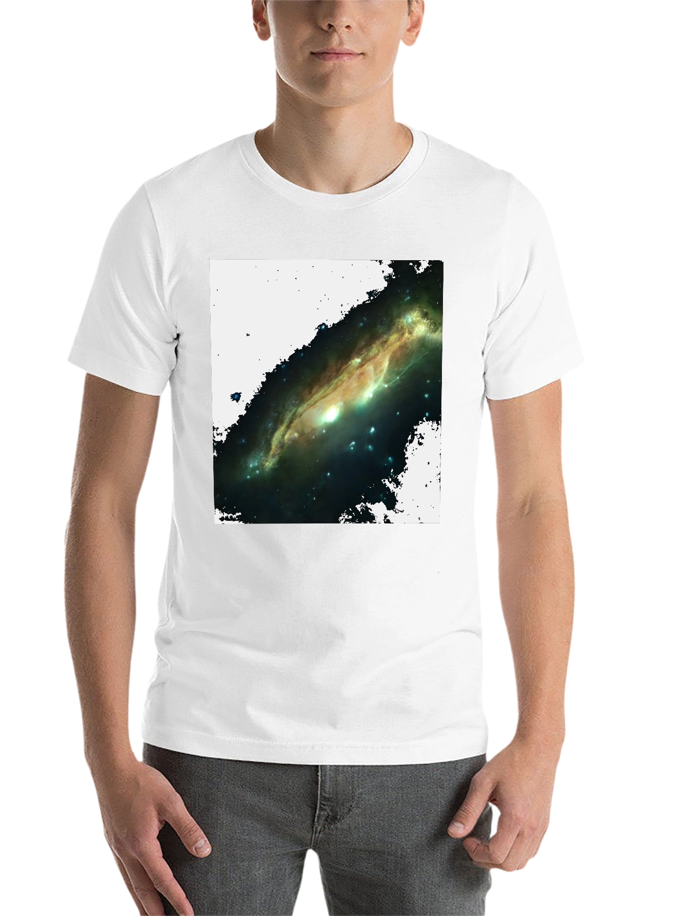 Black Galaxy Graphic T-Shirt - Black Cotton Blend view 14
