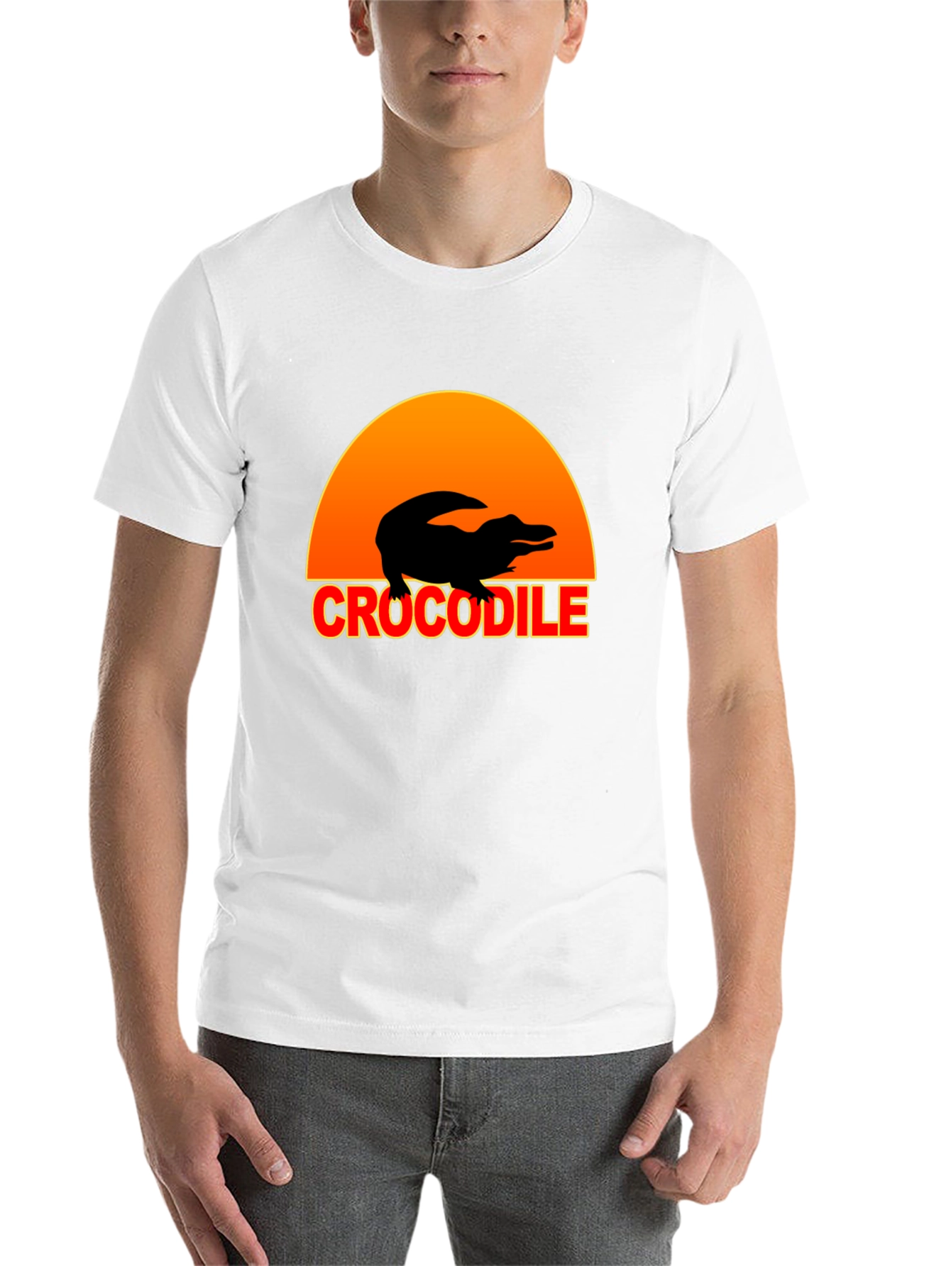 Black Crocodile Sunset Graphic Tee - Black view 14
