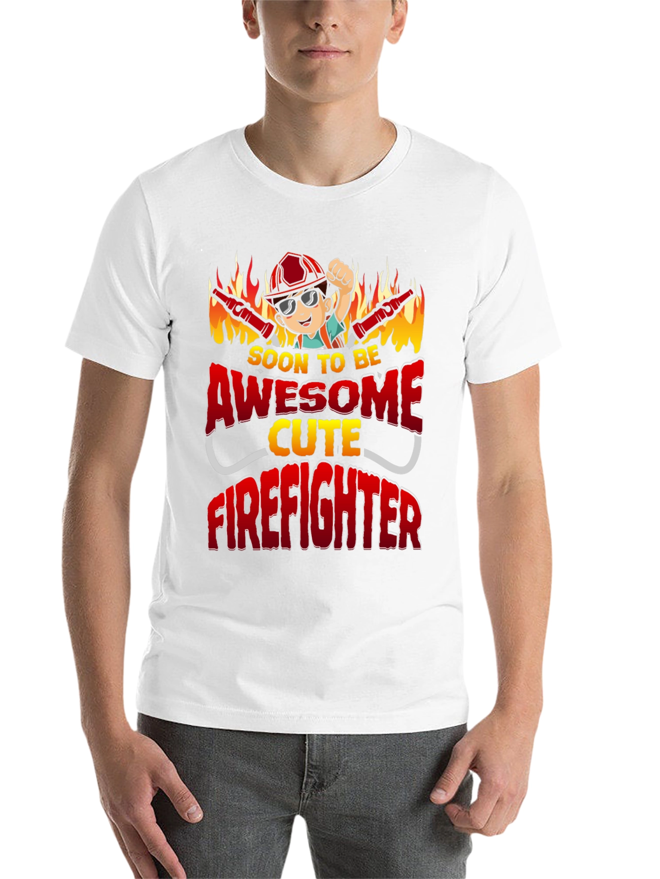Black Awesome Cute Firefighter T-Shirt view 14