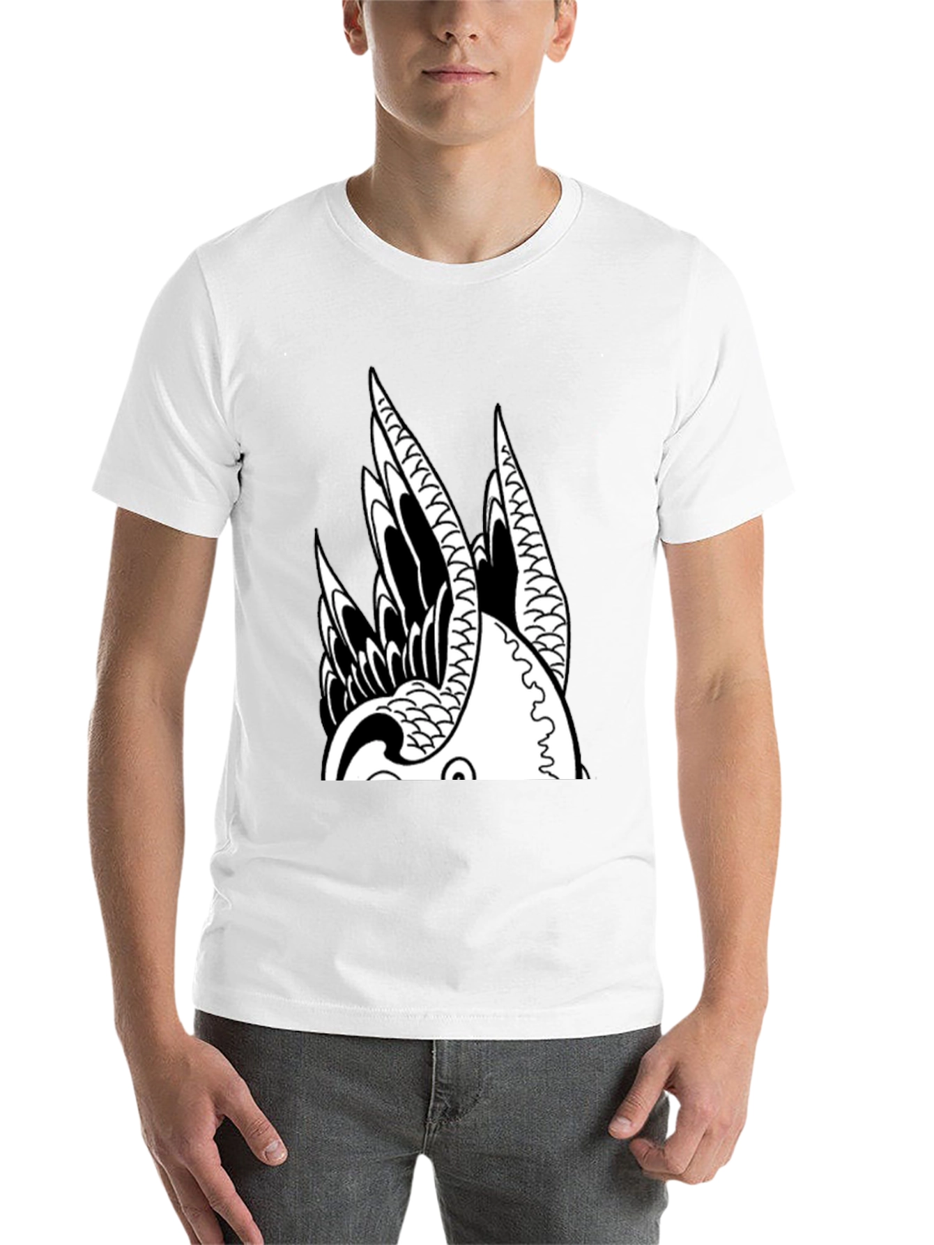 Black Koi Fish Graphic Print Tee view 14