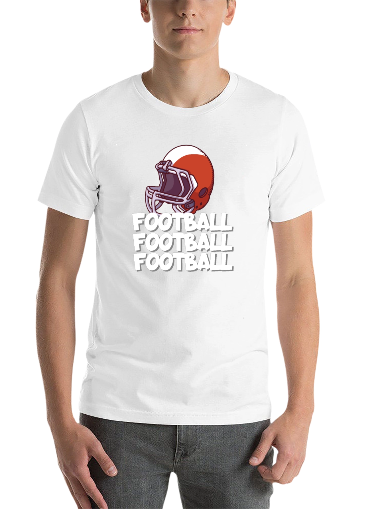 Black Football Helmet T-Shirt view 14