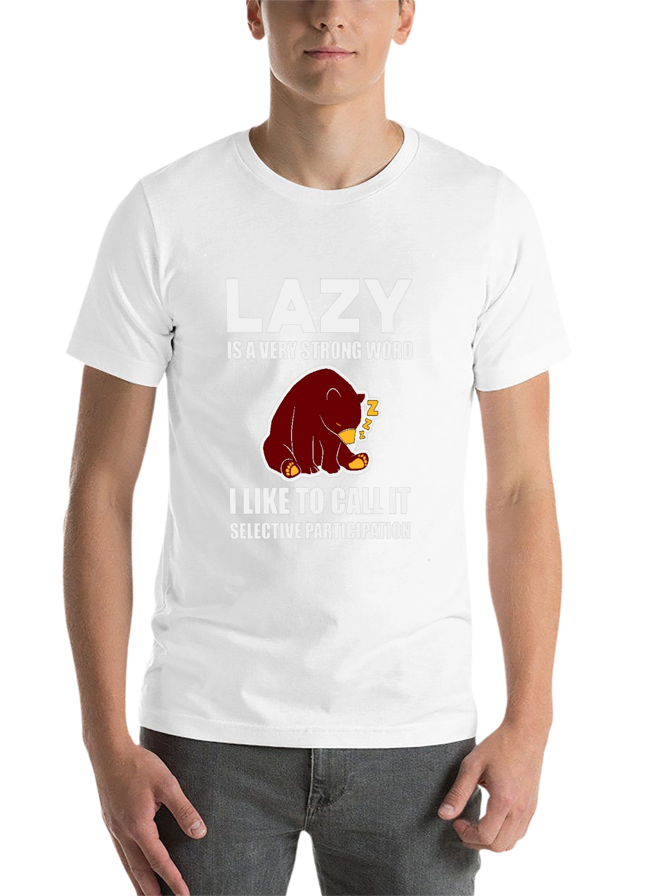 Black Lazy Bear Graphic Tee - Funny & Comfortable view 14