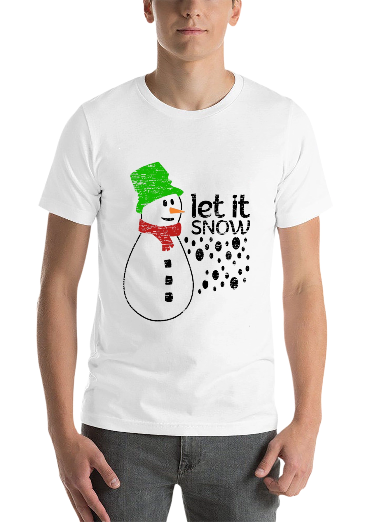 Black Let It Snow T-Shirt - Festive Holiday Apparel view 14