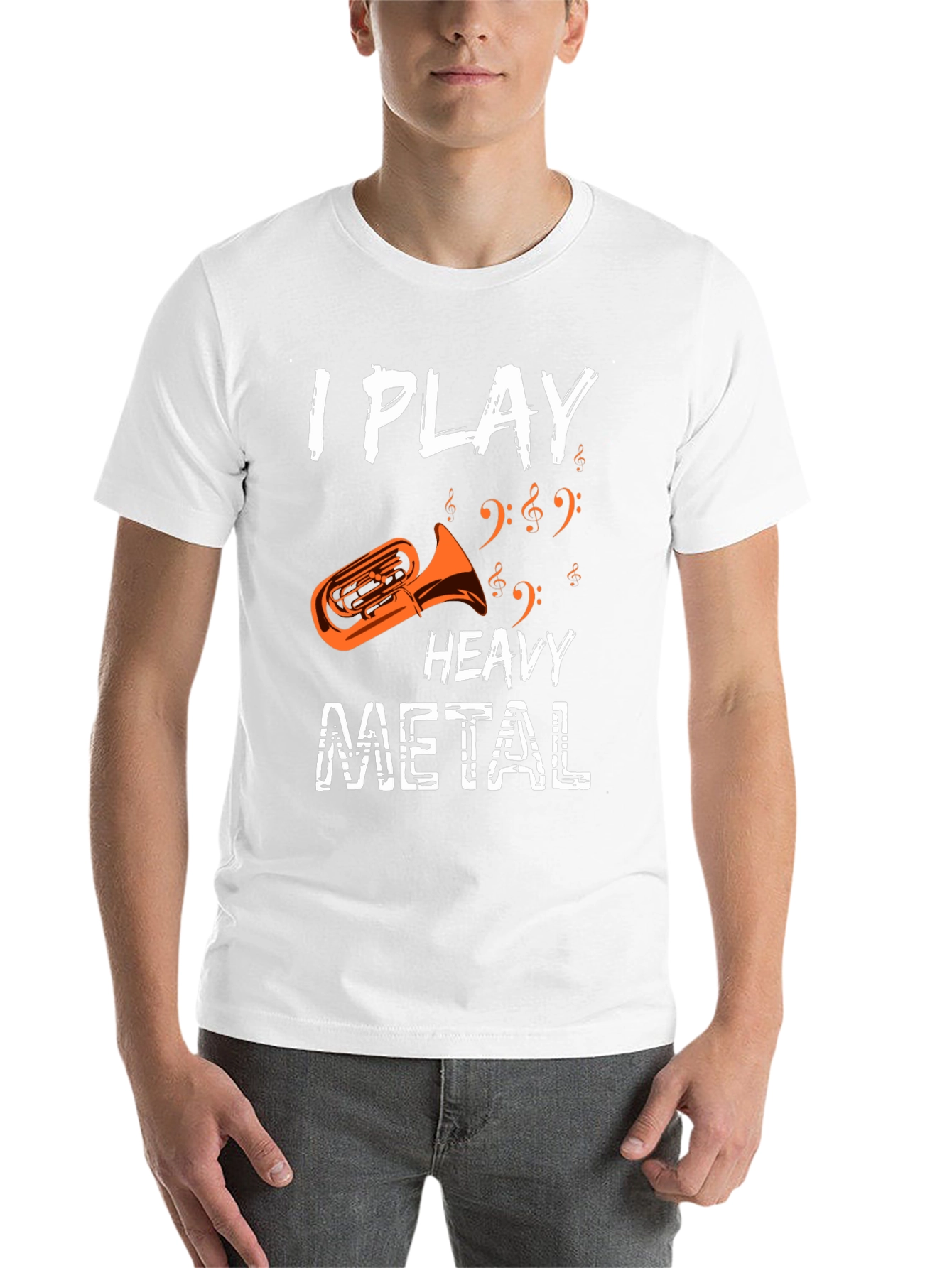 Black I Play Heavy Metal Tuba Funny Music Shirt view 14