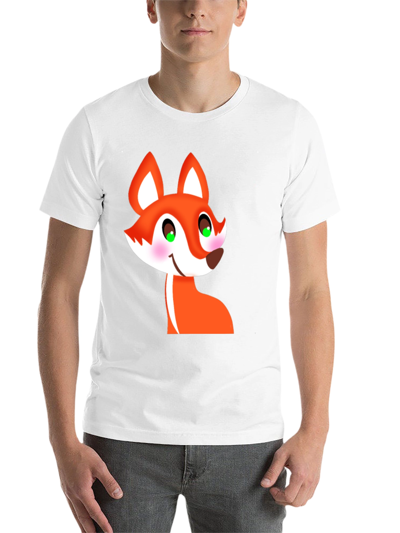 Black Cartoon Fox Graphic Tee - Black T-Shirt view 14