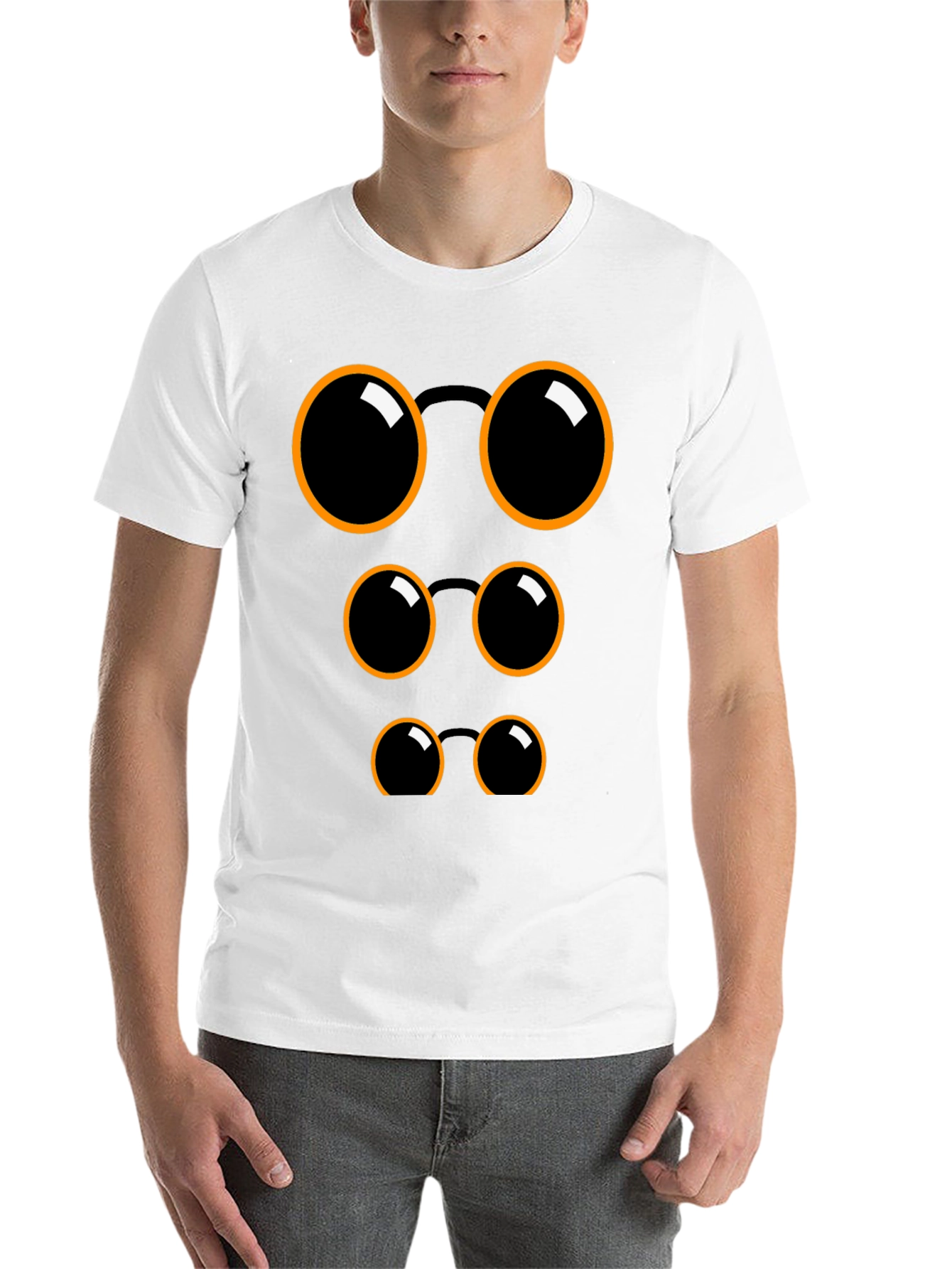 Black Funny Eyeglasses Graphic Black T-Shirt view 14