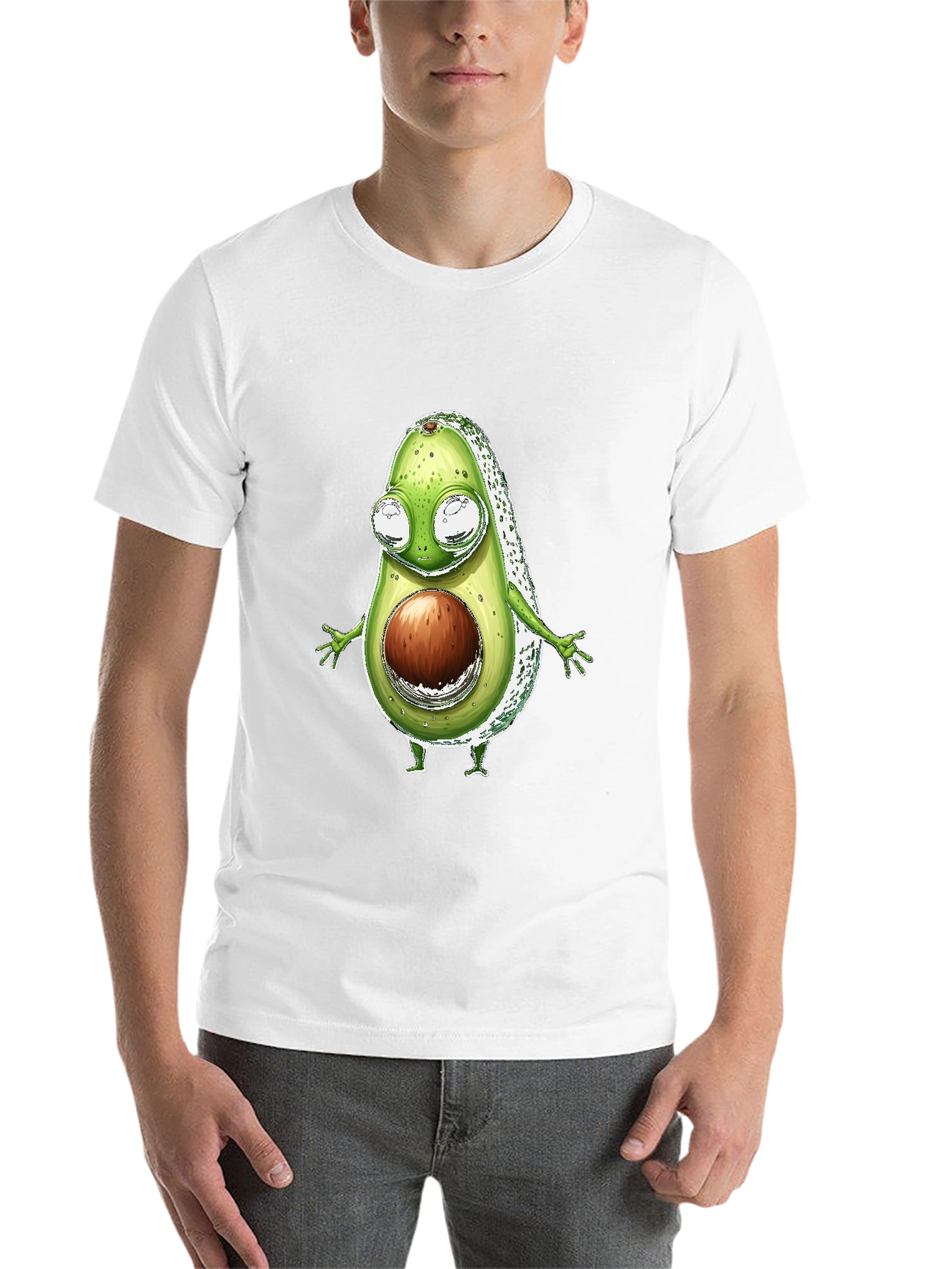 Black Funny Avocado Character T-Shirt - Black view 14