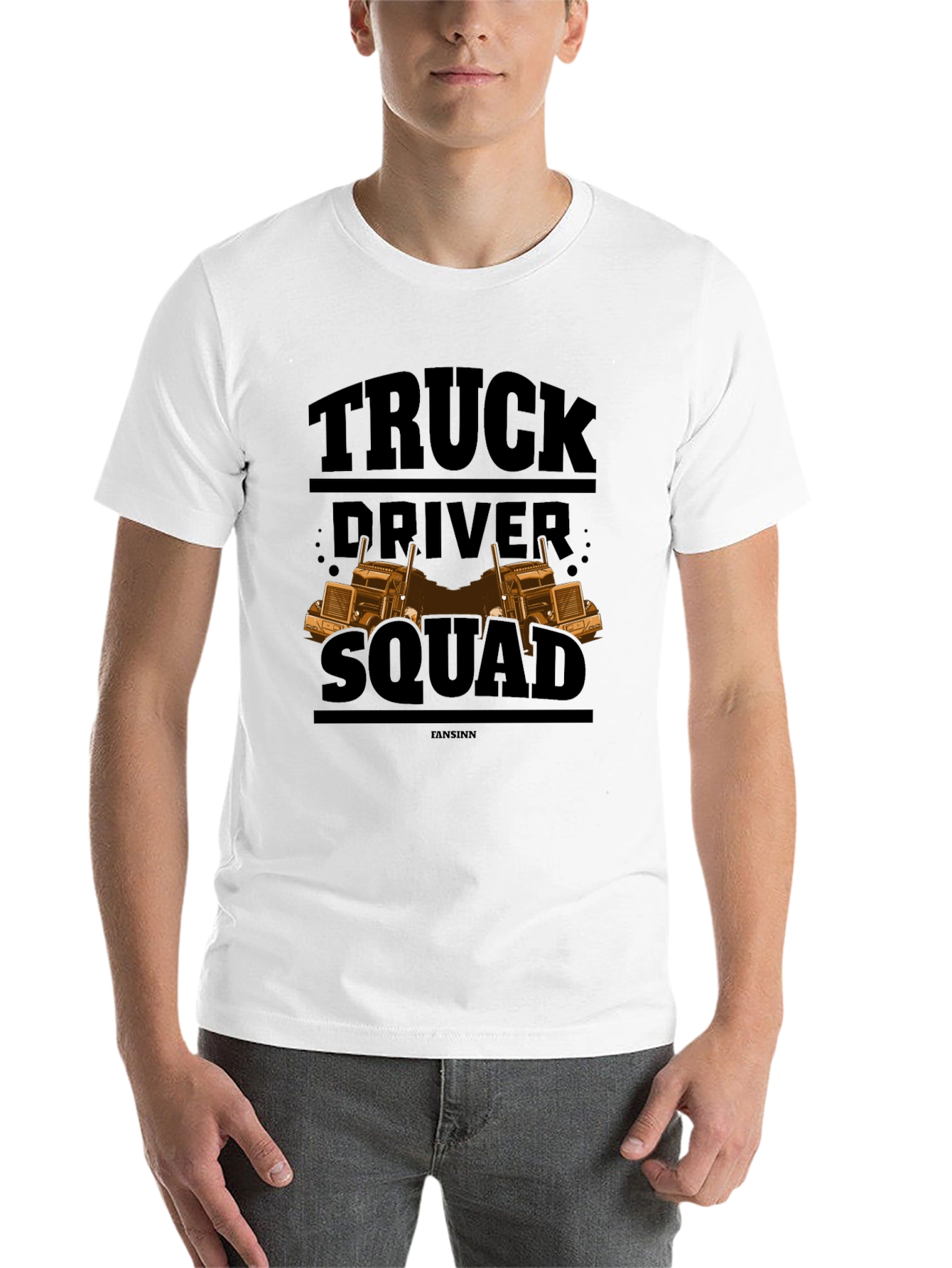 Black Truck Driver Squad Black T-Shirt view 14