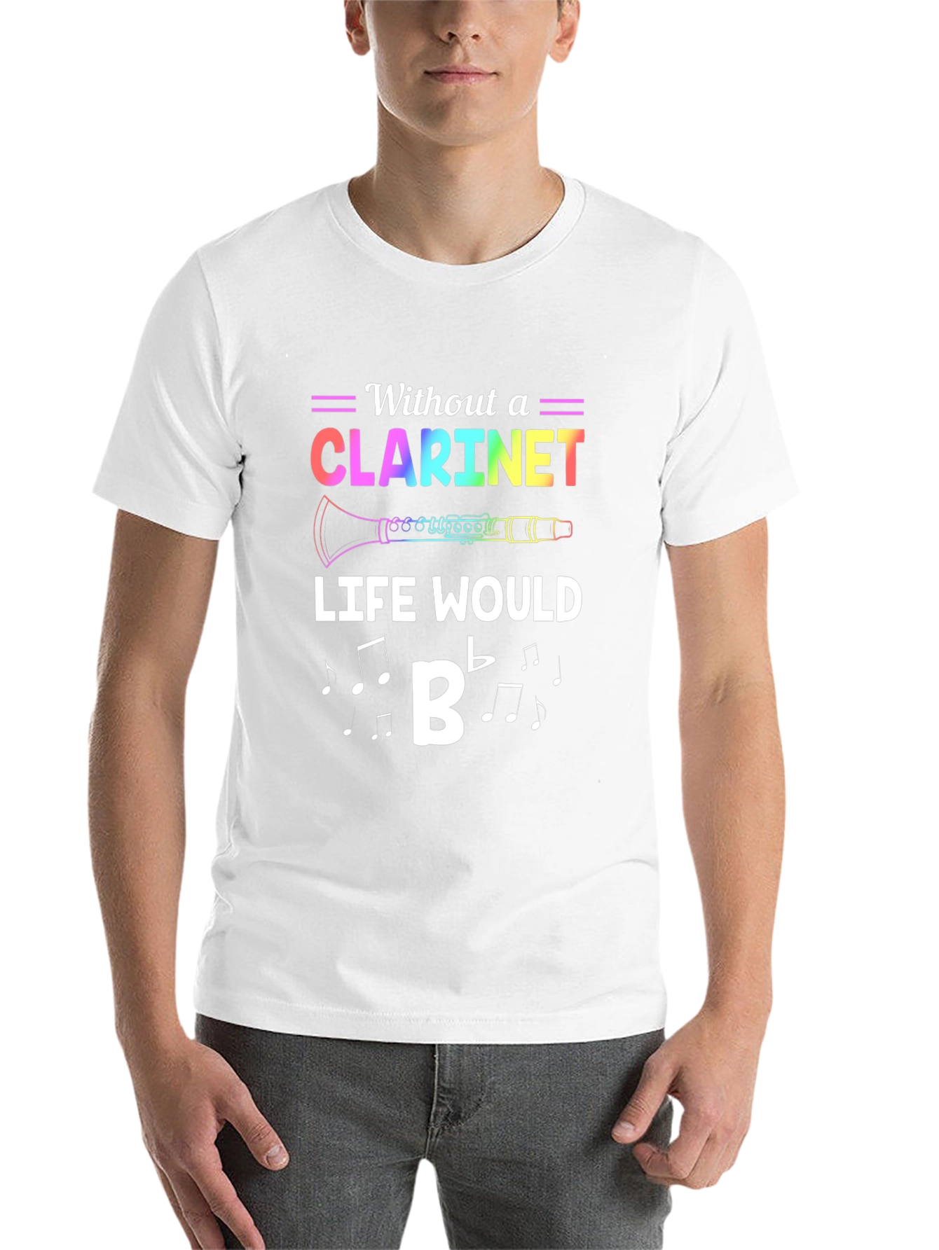 Black Clarineet T-Shirt: Without a Clarinet Life Would B Flat view 14