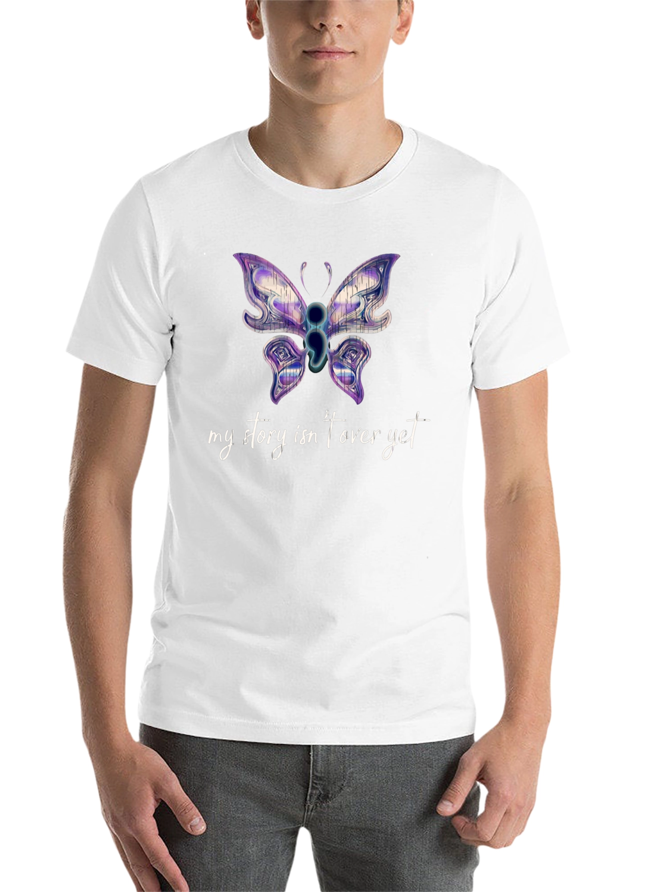 Black Semicolon Butterfly Graphic Tee view 14