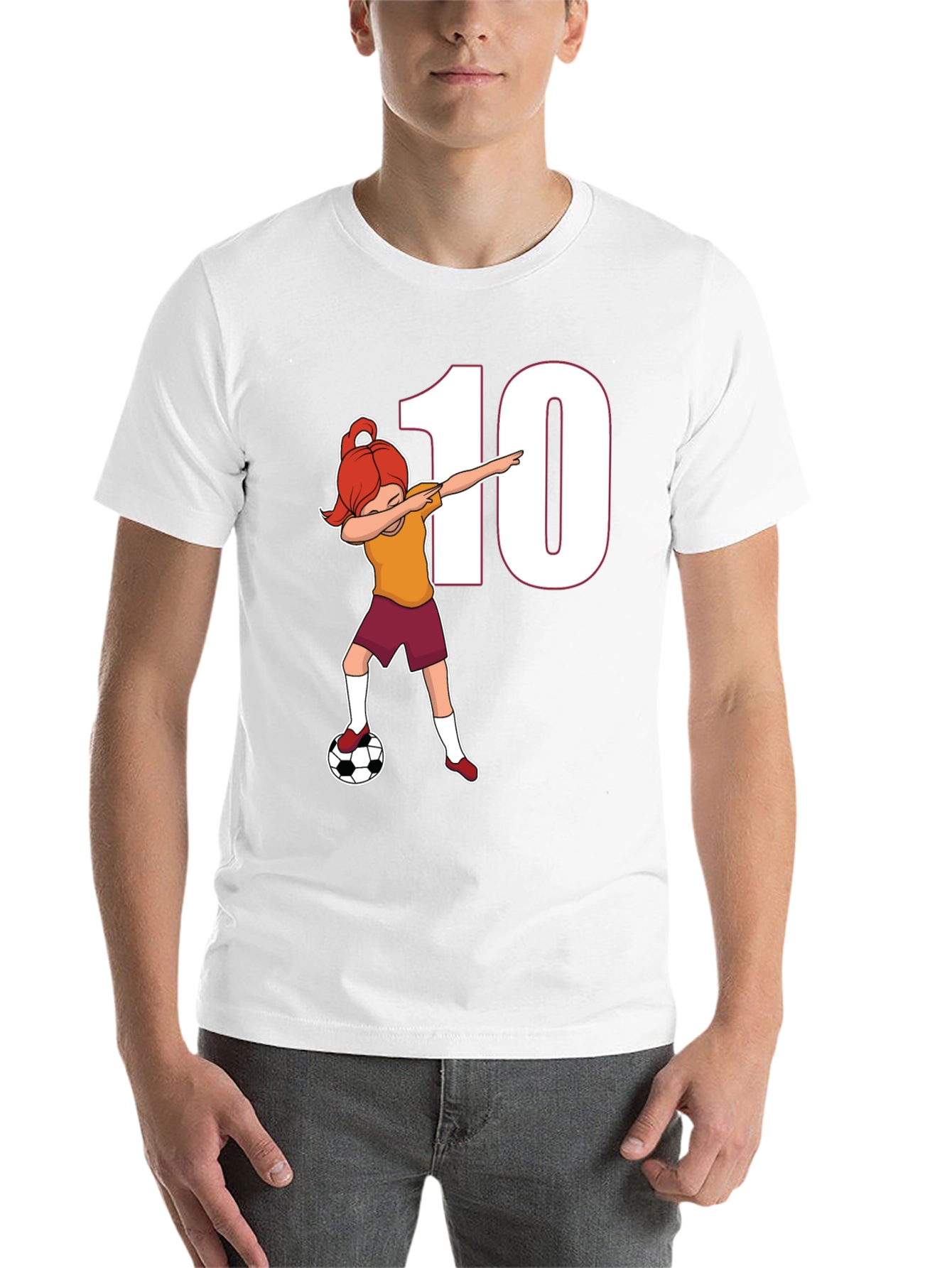 Black Soccer Girl Dab T-Shirt - Number 10 Fan! view 14