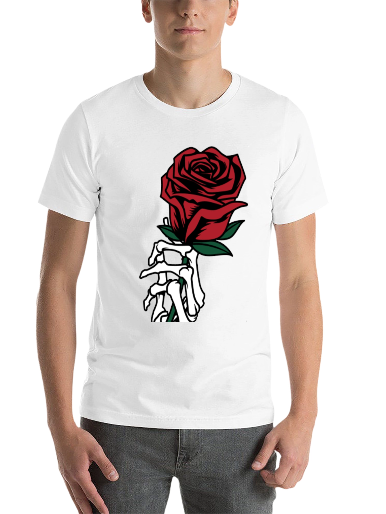 Black Rose & Bones Graphic Tee - Gothic Style view 14