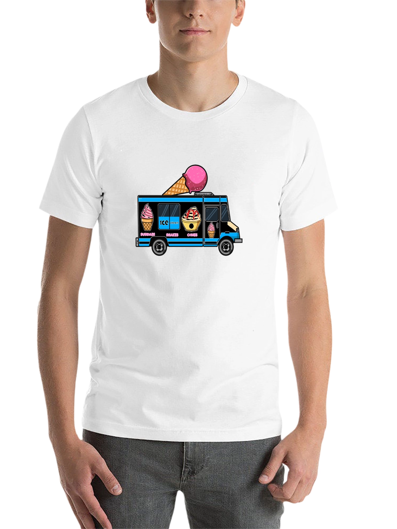 Black Ice Cream Truck Graphic Tee view 14