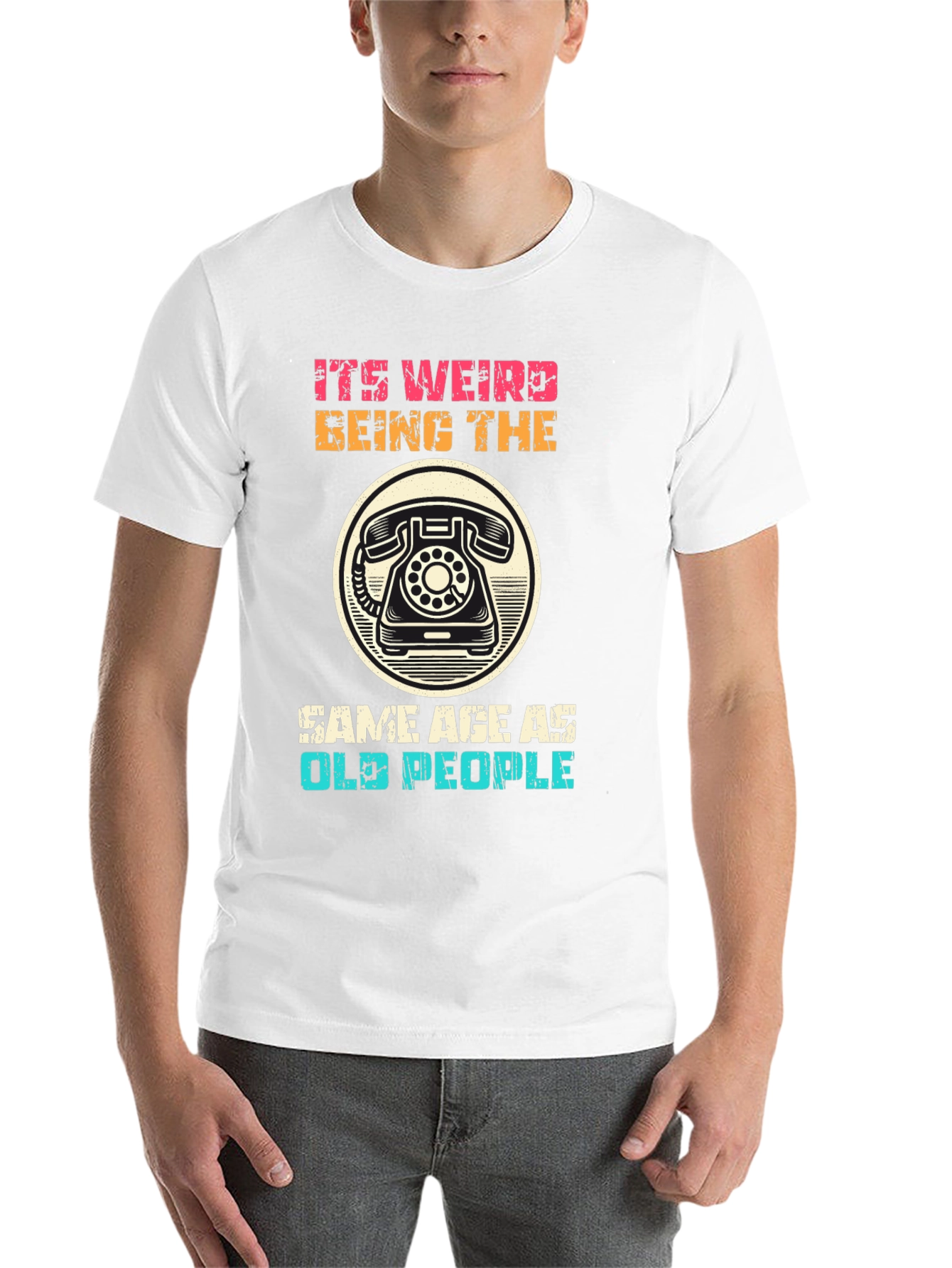 Black It's Weird Being The Same Age As Old People T-Shirt view 14