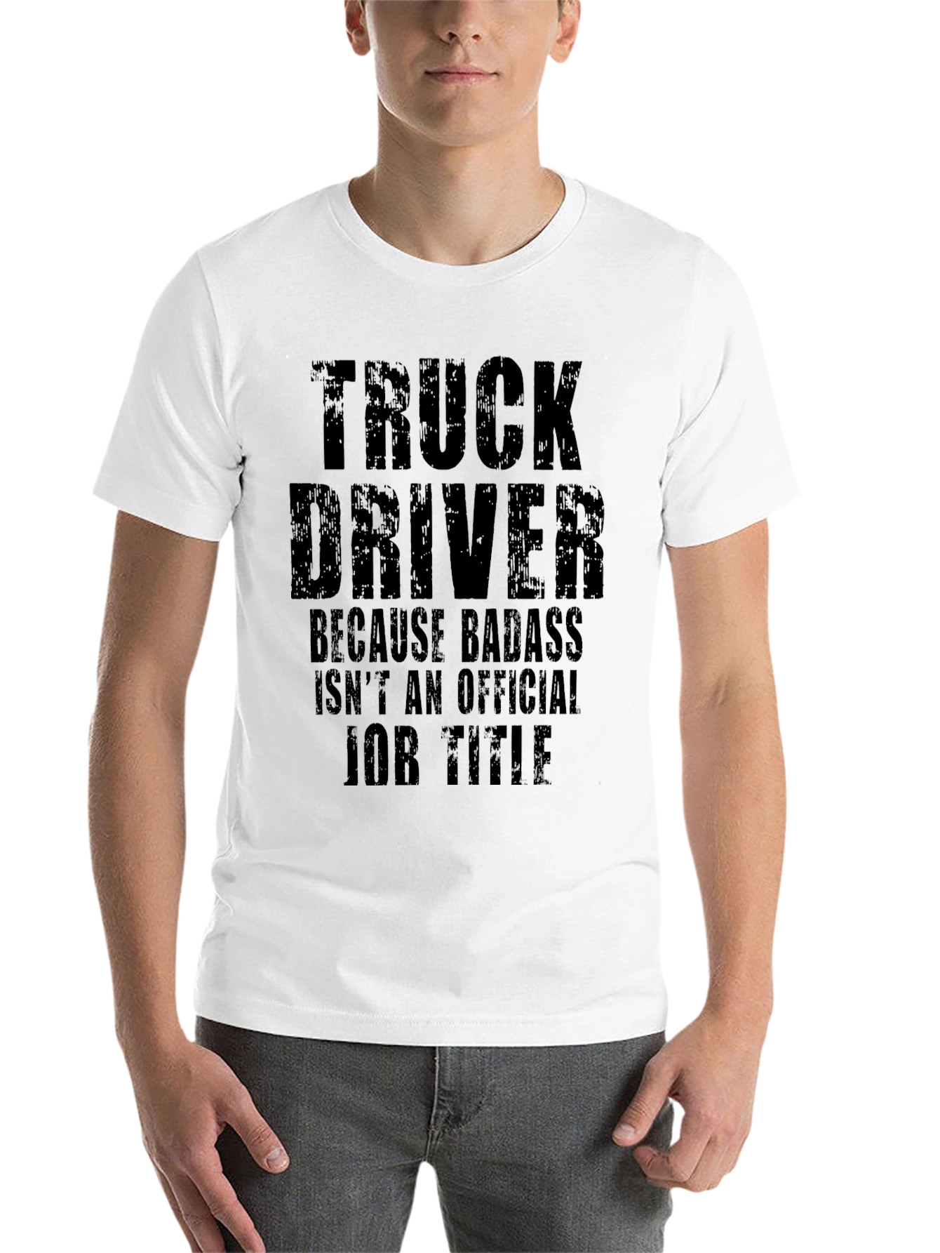 Black Truck Driver Badass Job Title T-Shirt view 14