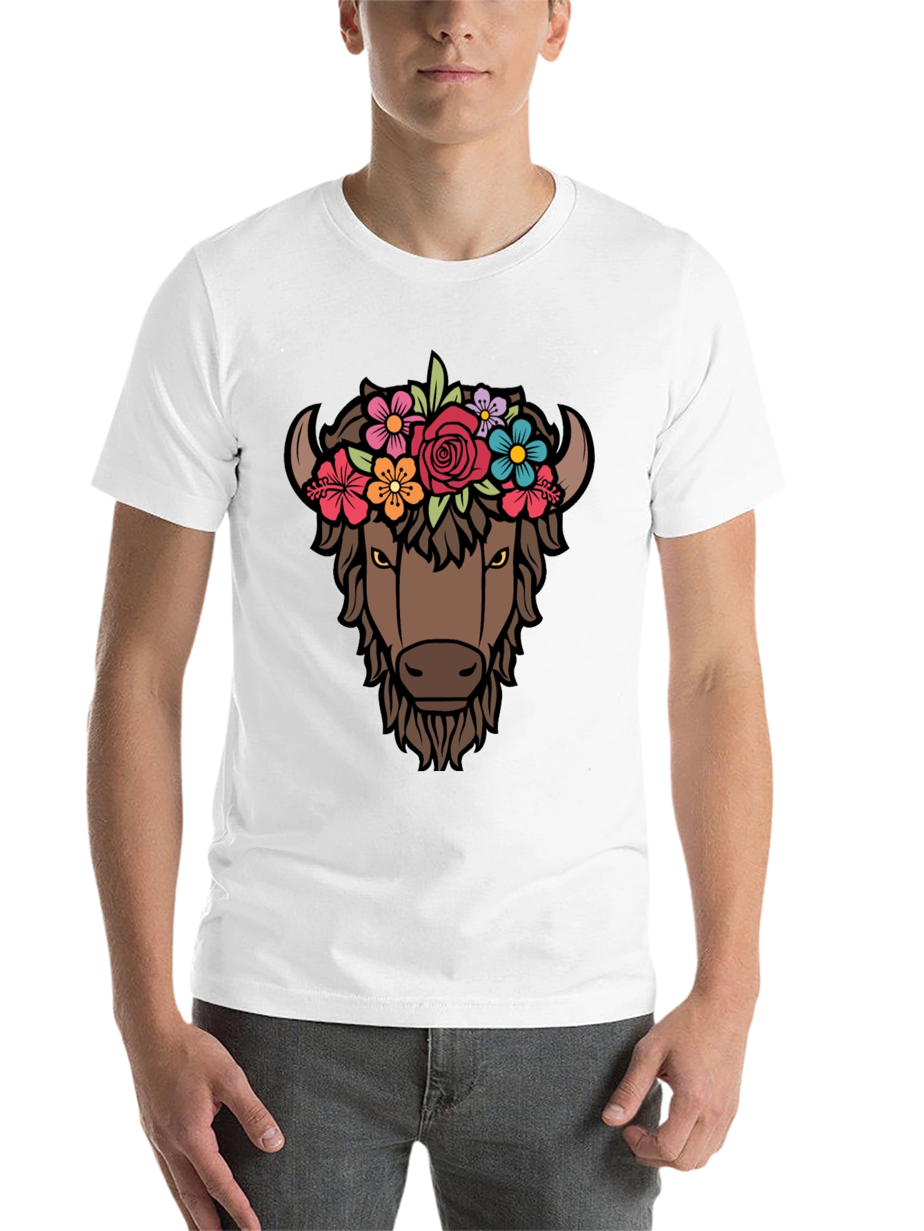 Black Floral Buffalo Graphic T-Shirt view 14