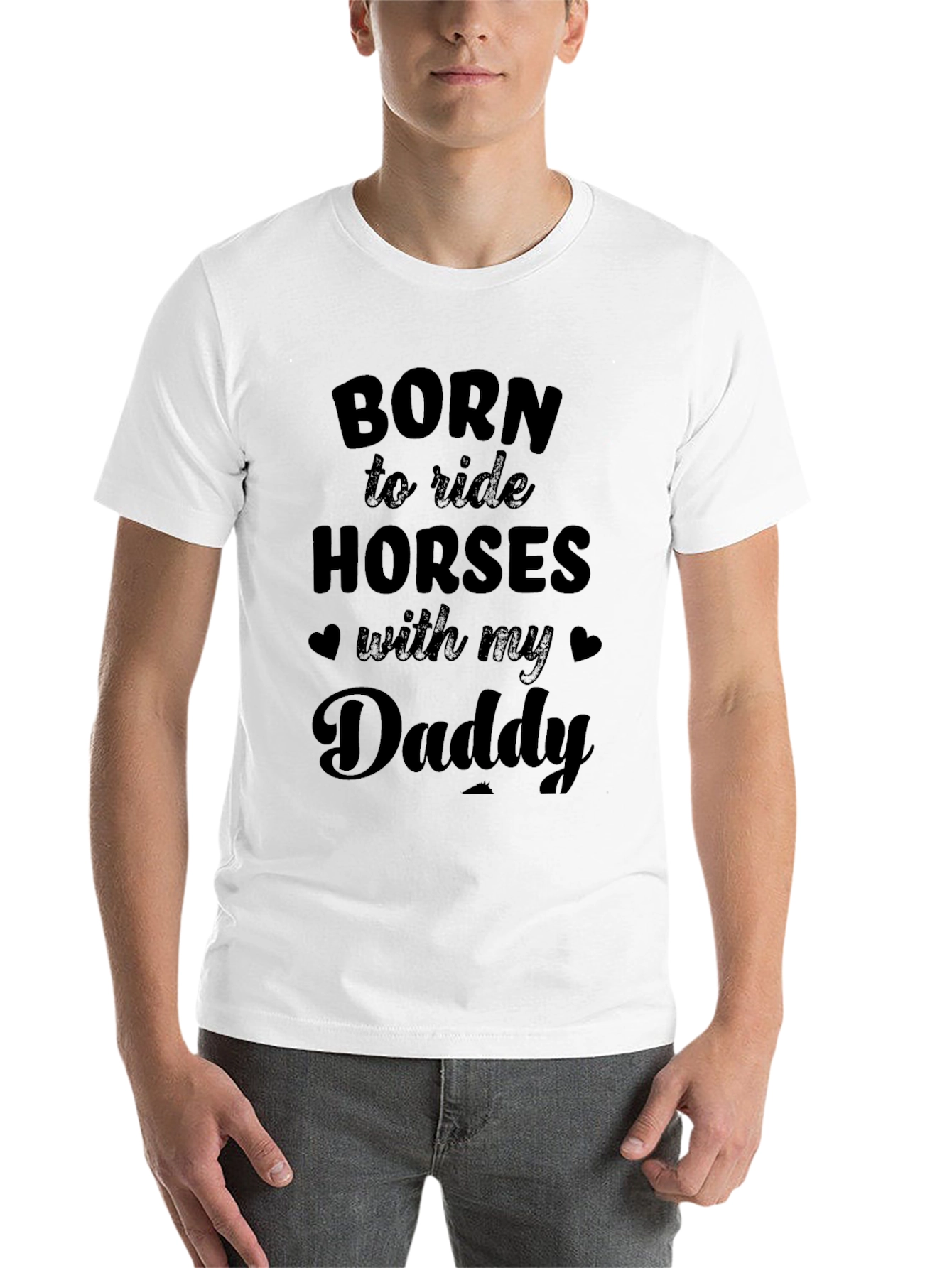 Black Born to Ride Horses With My Daddy T-Shirt view 14