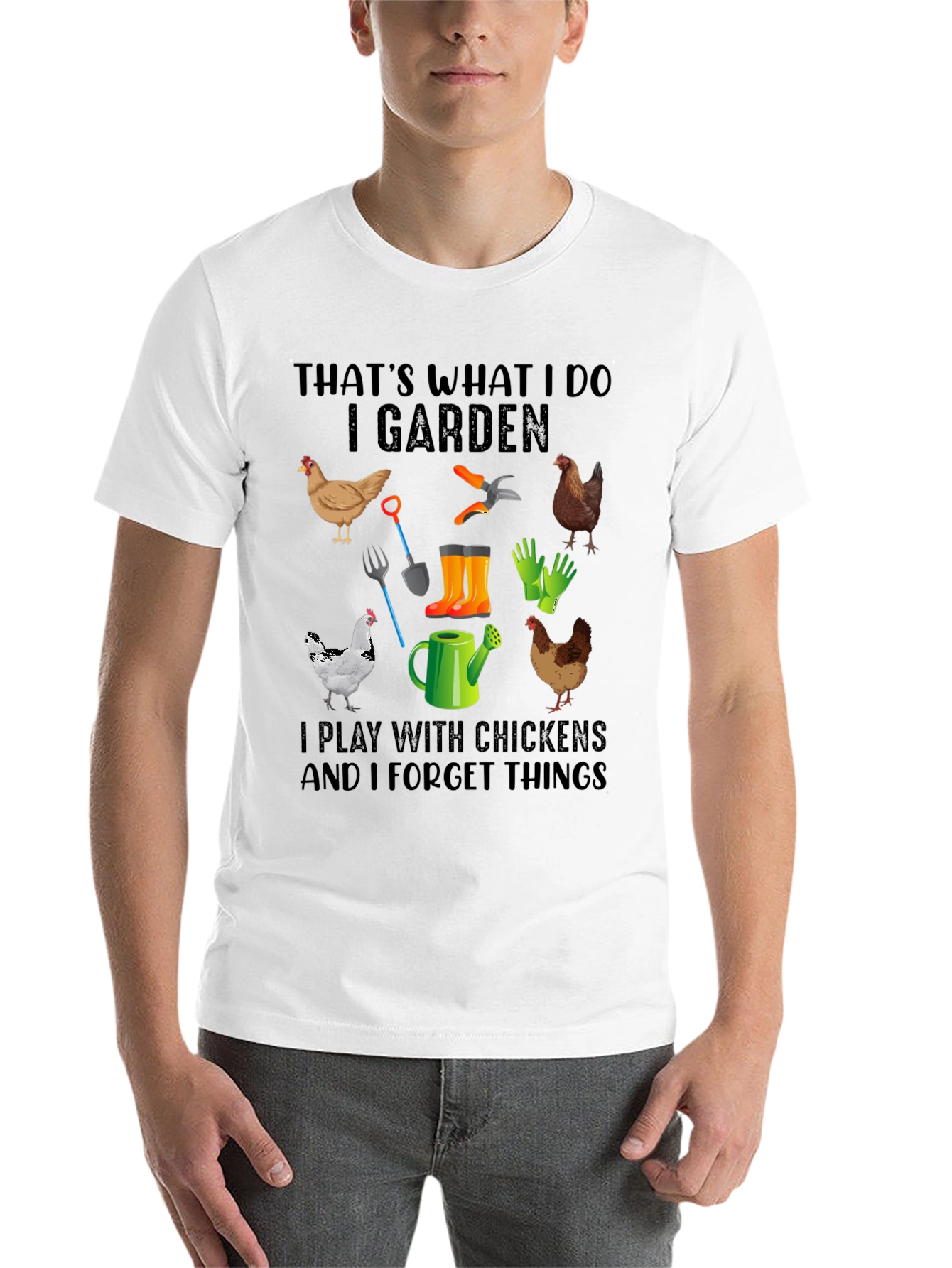 Black Gardening & Chicken Lover Graphic Tee view 14