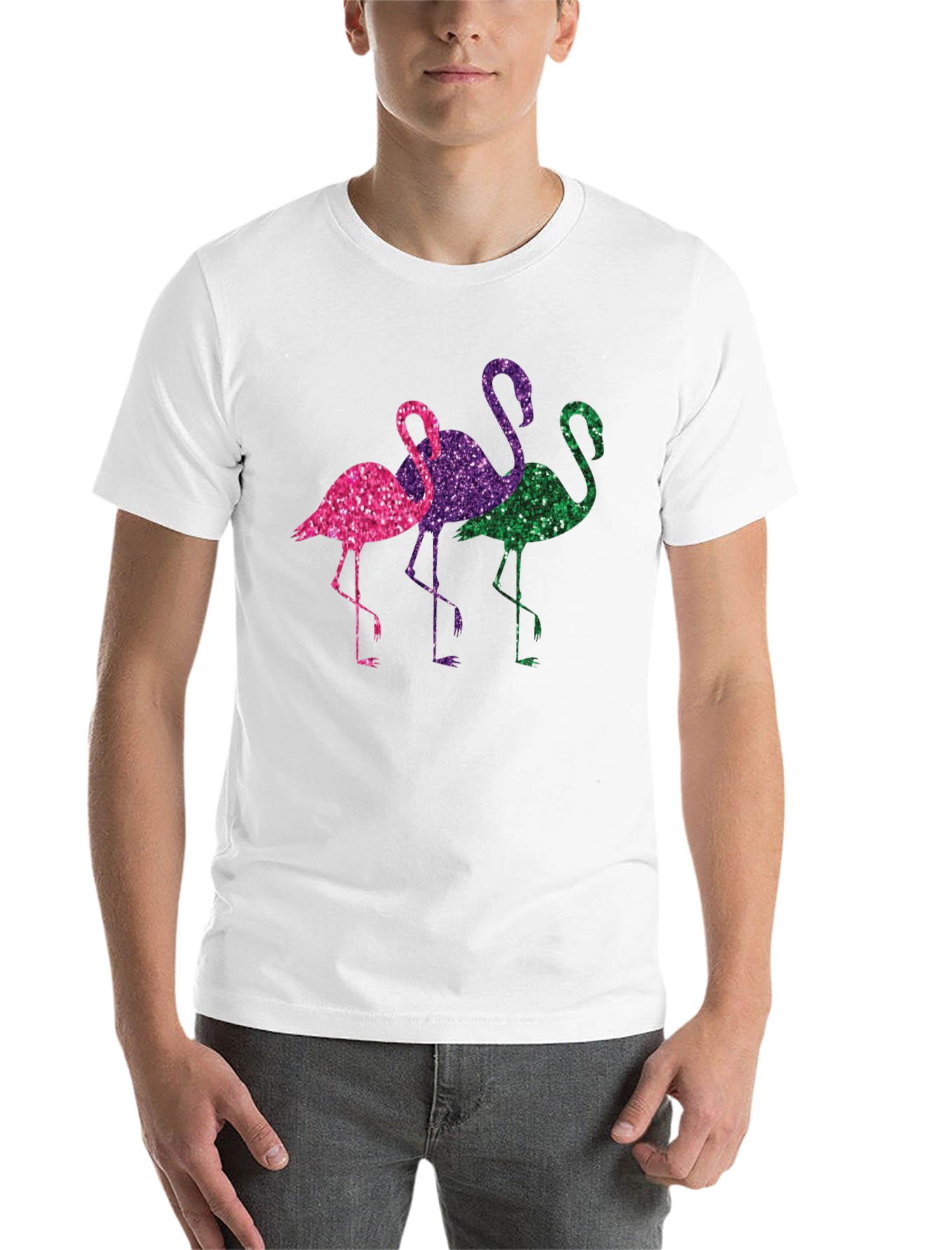 Black Glitter Flamingo T-Shirt - Fun & Unique Design view 14