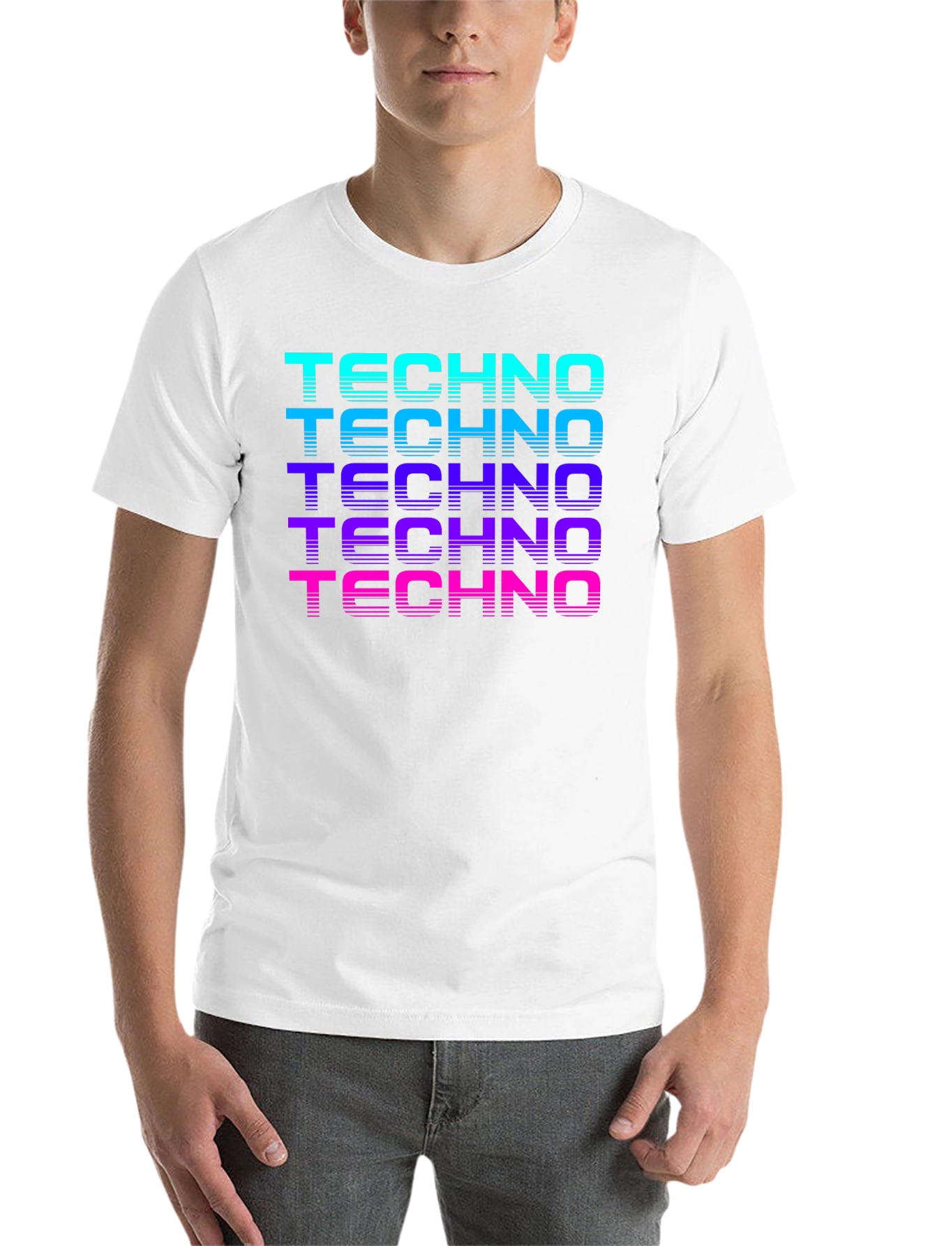 Black Retro Techno Graphic T-Shirt view 14