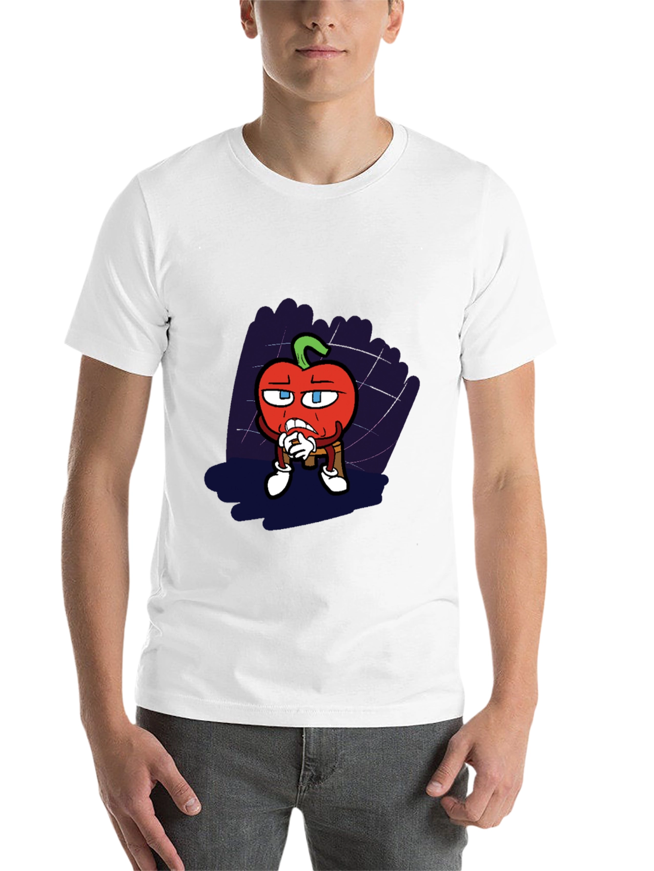 Black Cartoon Tomato Graphic Black T-Shirt view 14