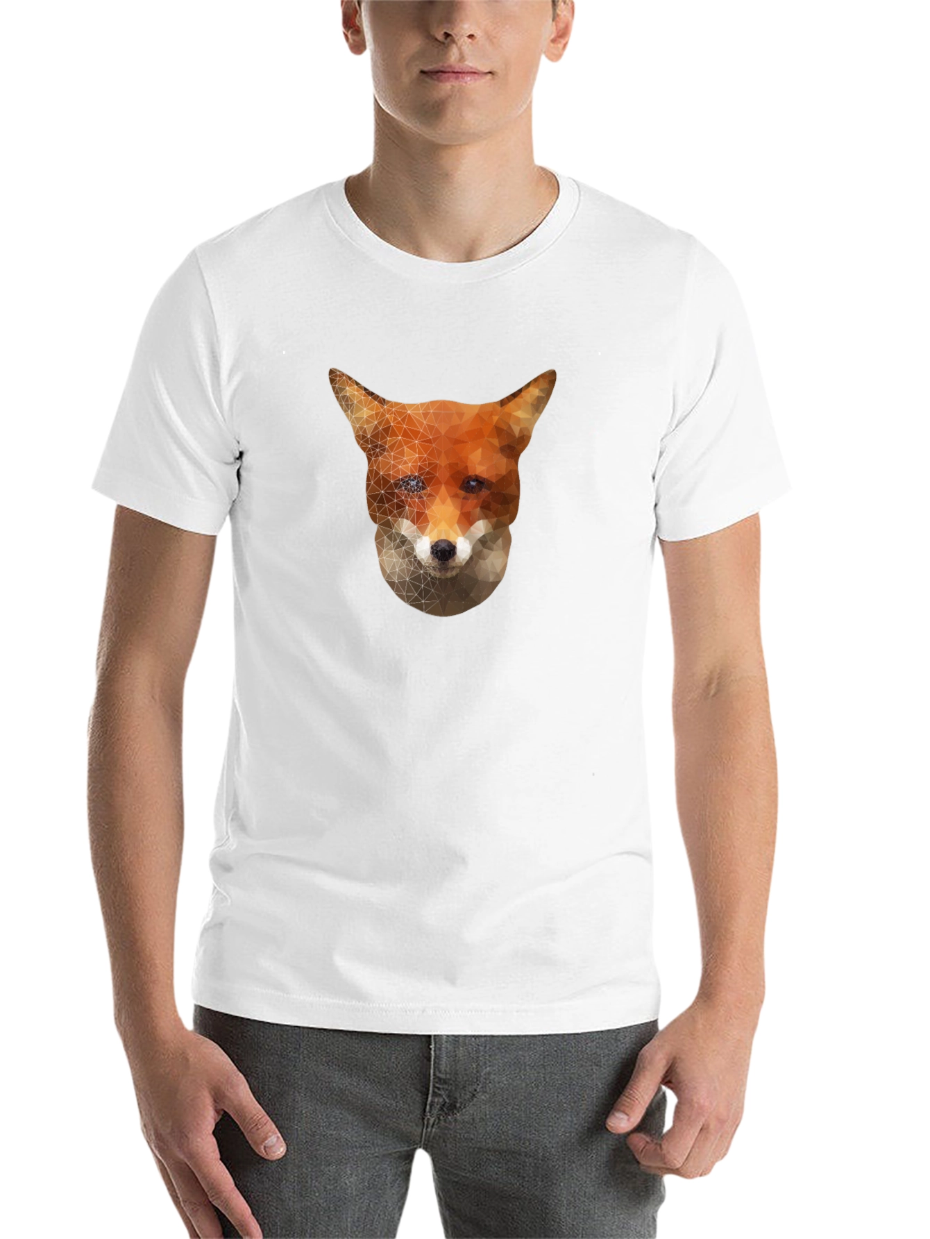 Black Geometric Fox Graphic Tee - Stylish Black T-Shirt view 14