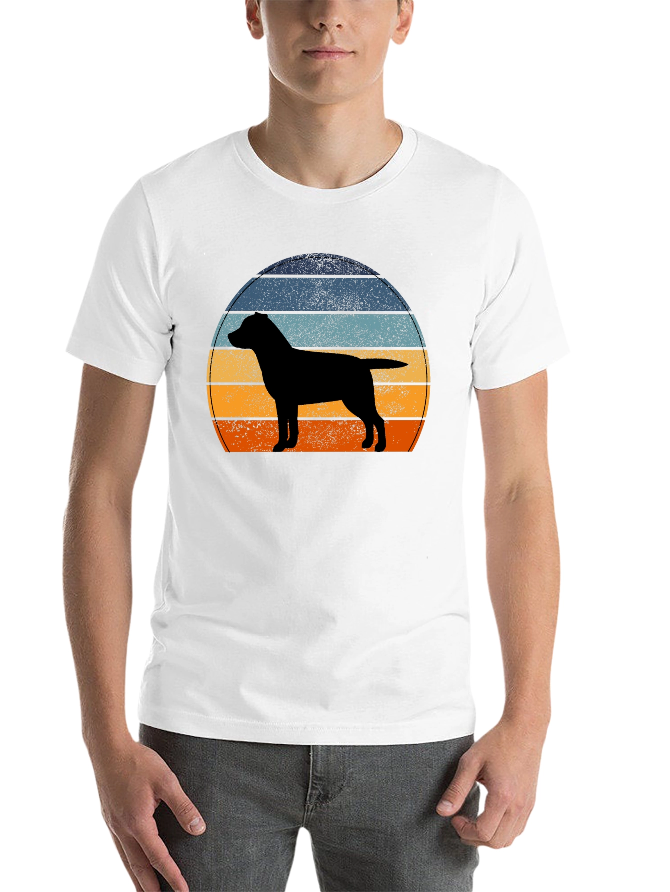 Black Retro Dog Silhouette T-Shirt view 14