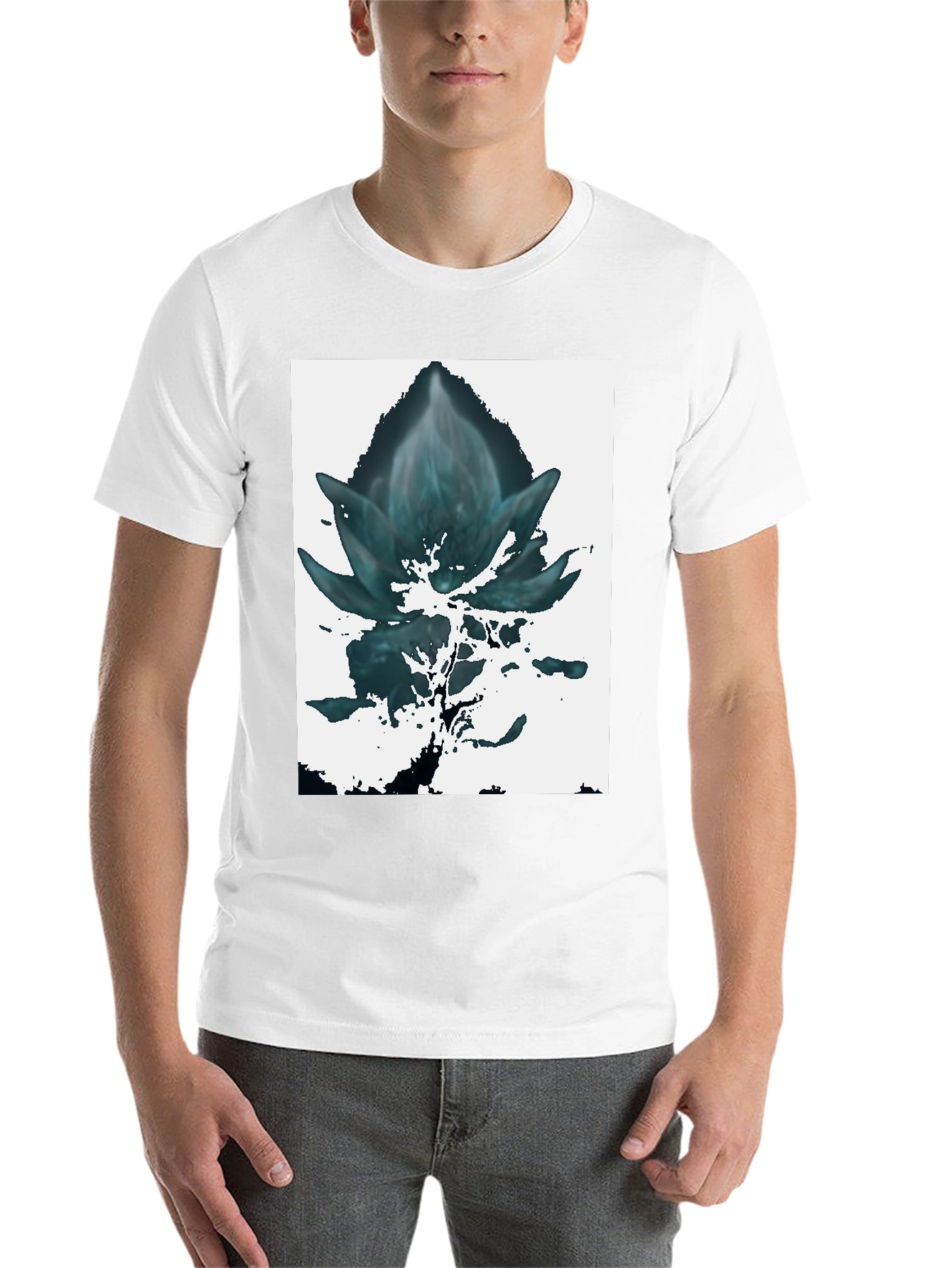 Black Abstract Floral Graphic Tee - Black view 14