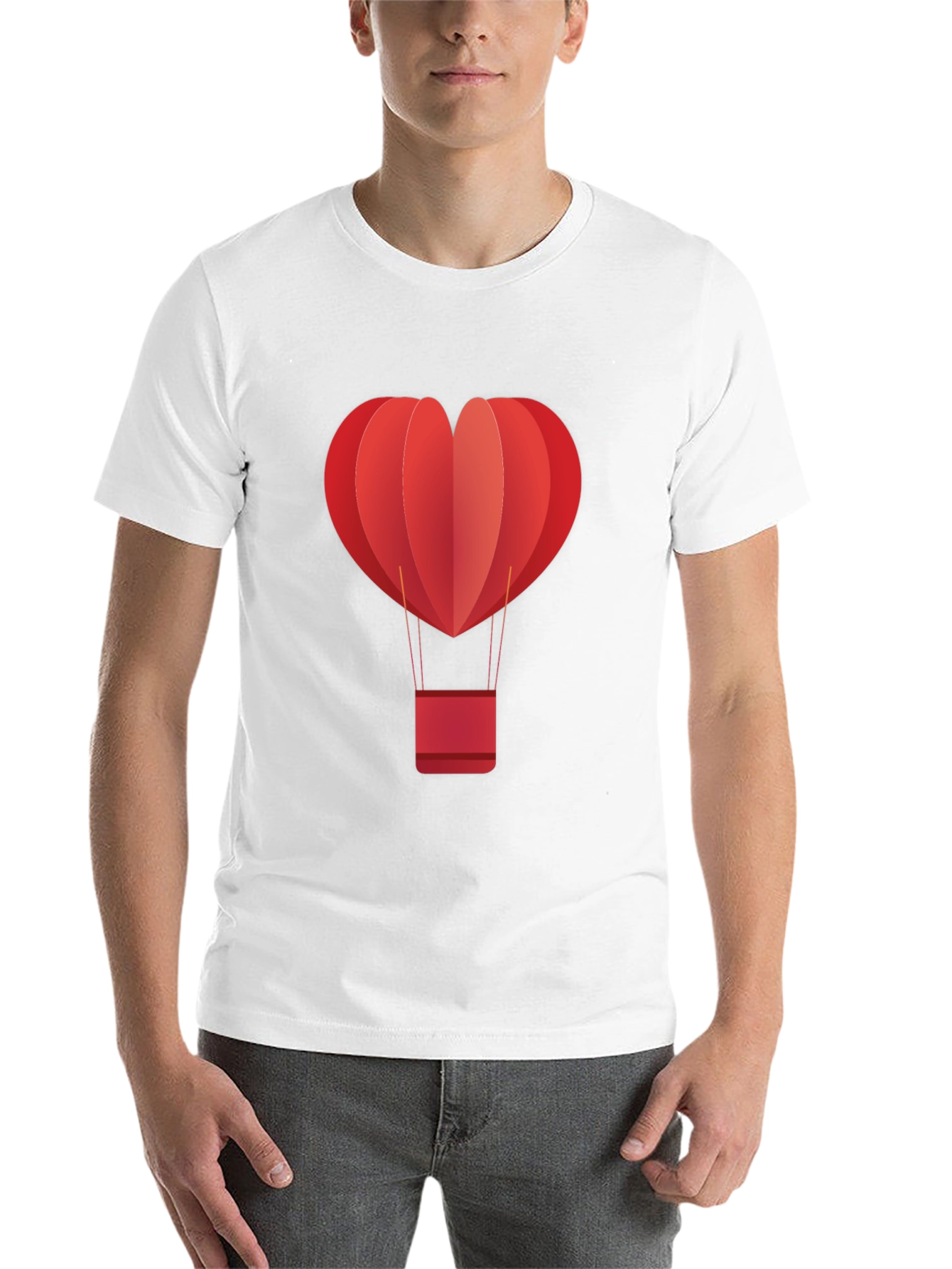 Black Heart Hot Air Balloon Graphic Tee - Black view 14
