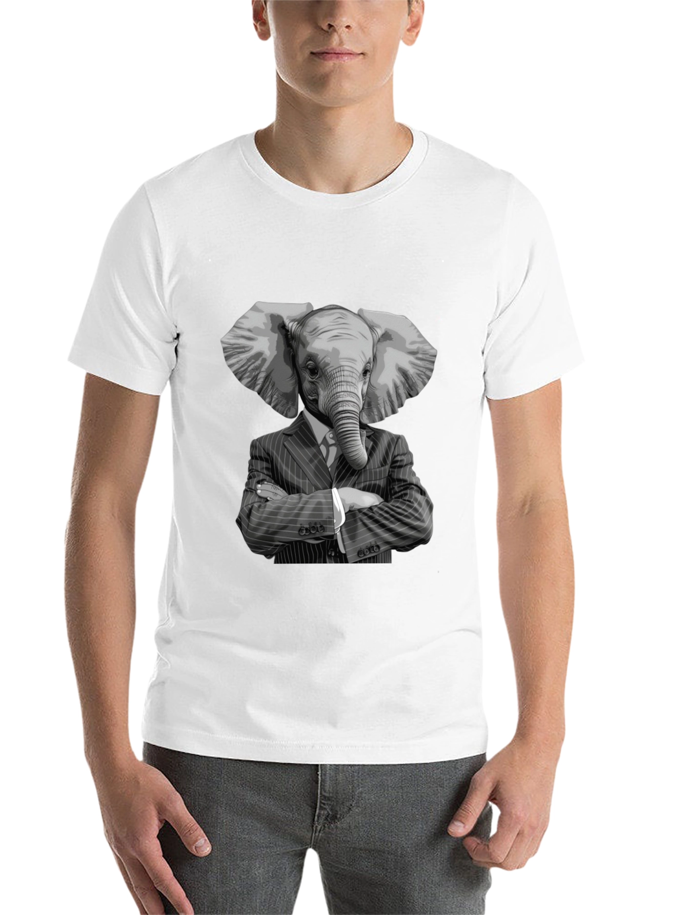 Black Elephant Suit T-Shirt - Unique Graphic Tee view 14