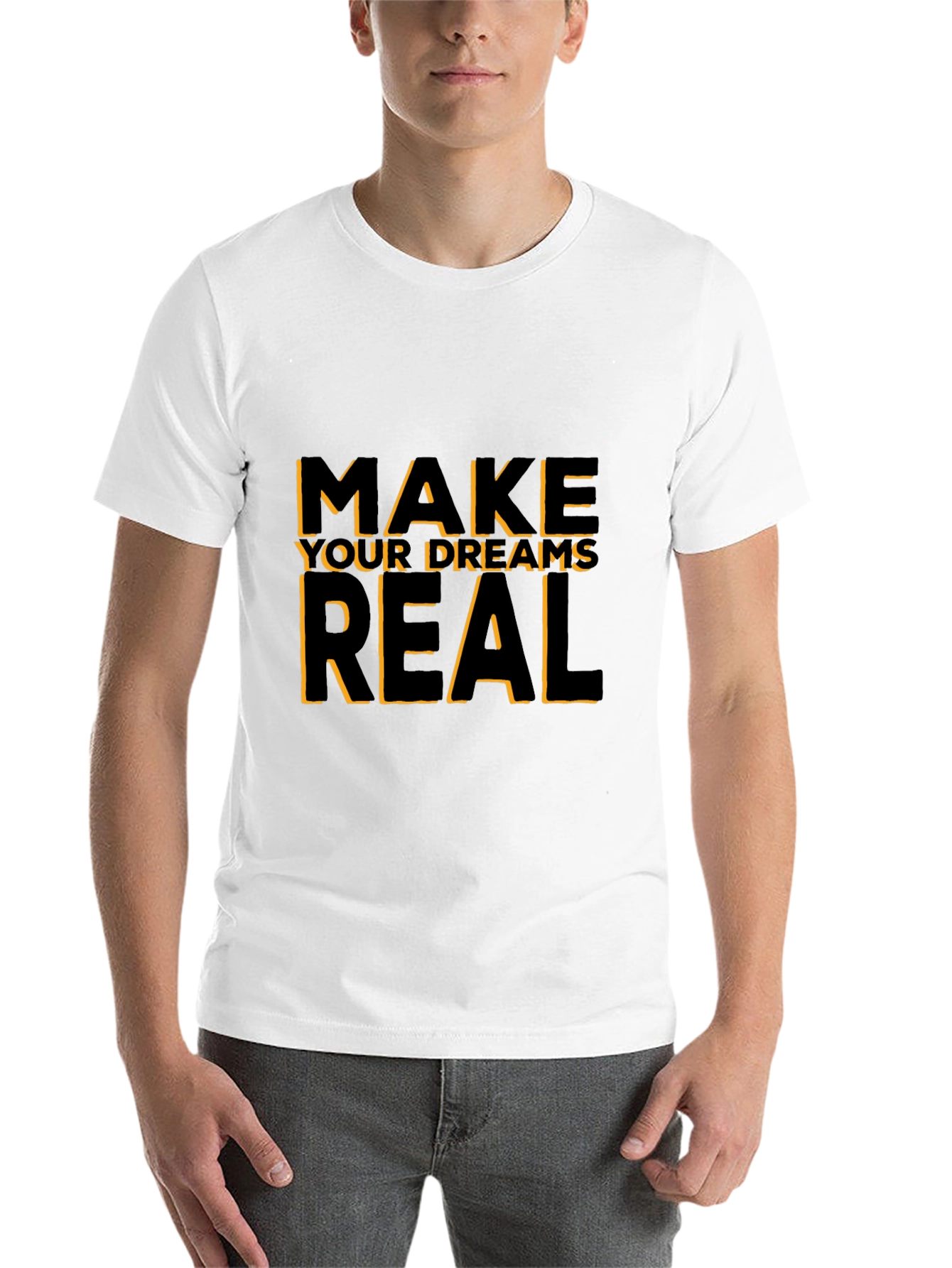 Black Motivational Black T-Shirt: Make Your Dreams Real view 14