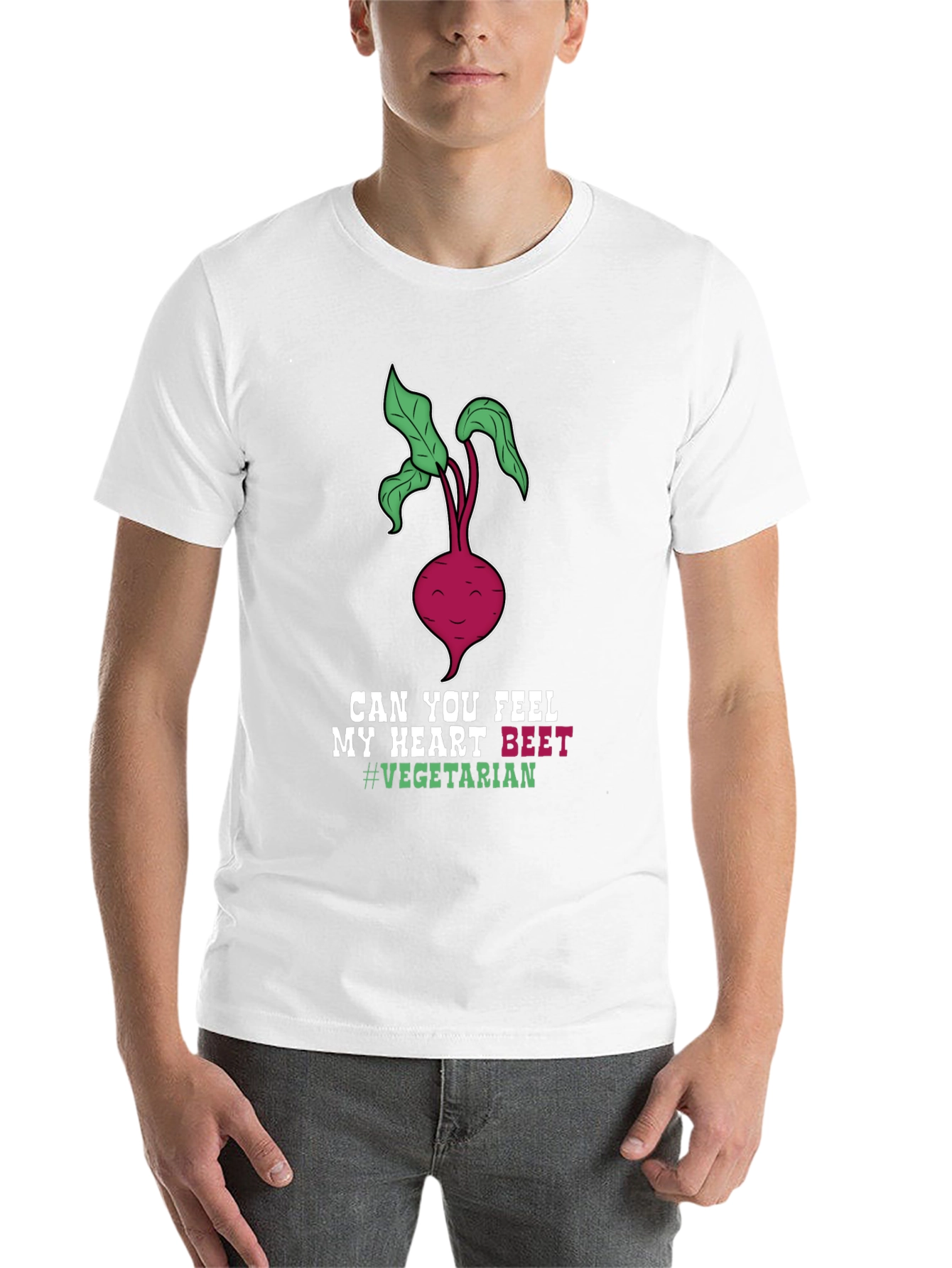 Black Vegetarian Beet Heart T-Shirt - Funny Vegan Tee view 14