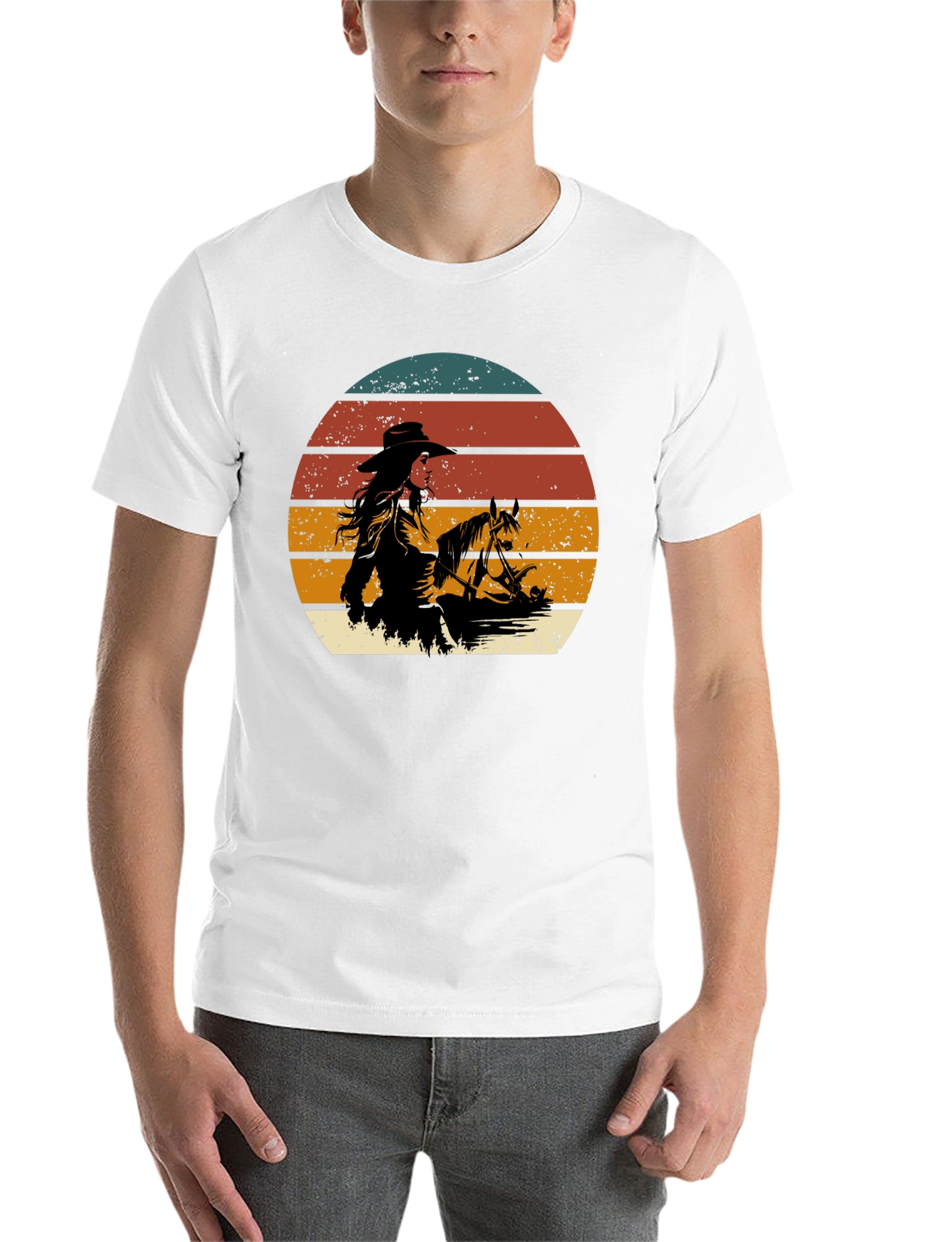 Black Cowgirl Sunset Graphic Tee - Western Style view 14