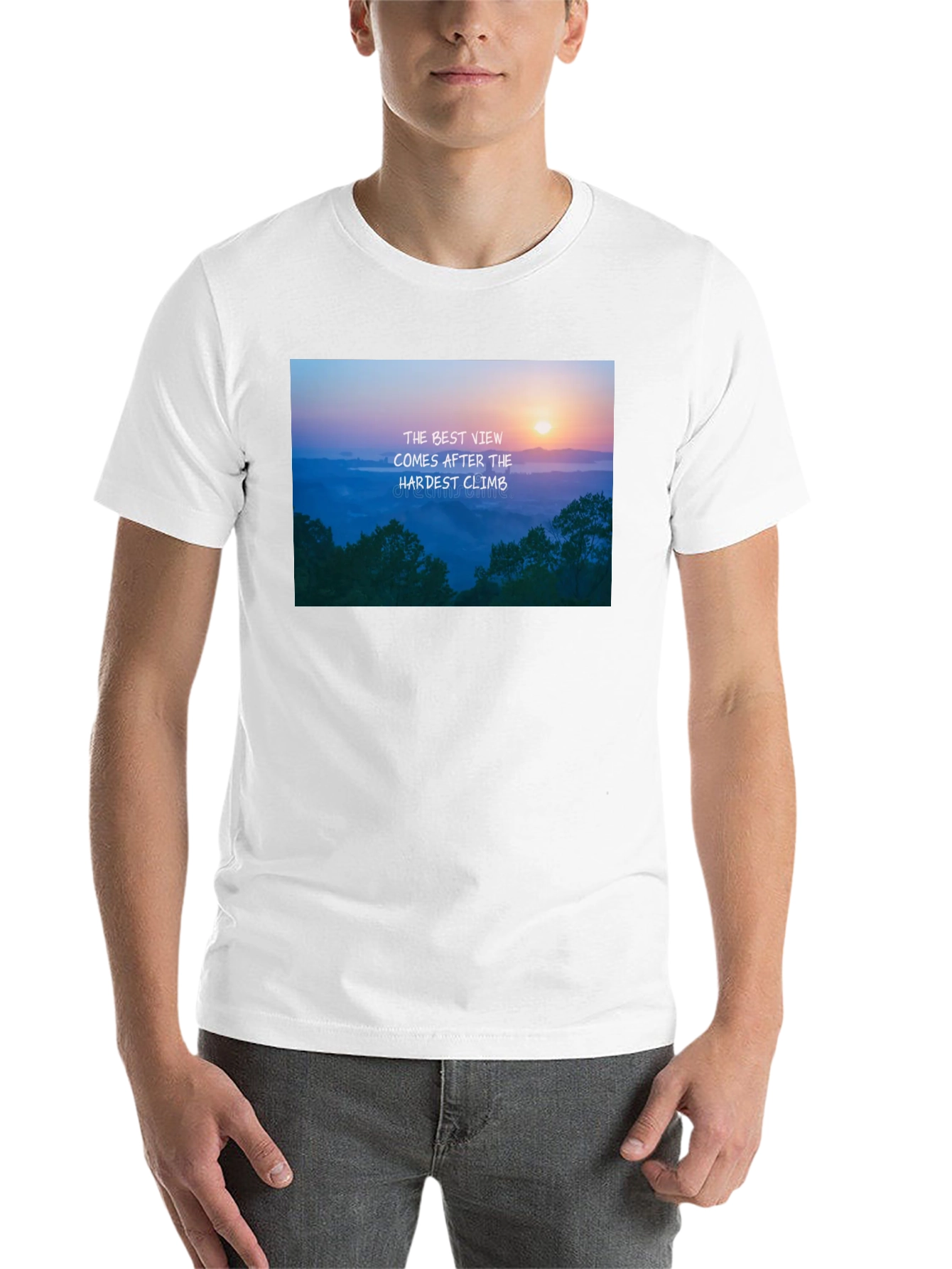 Black Inspirational Mountain View Graphic Tee - Black view 14