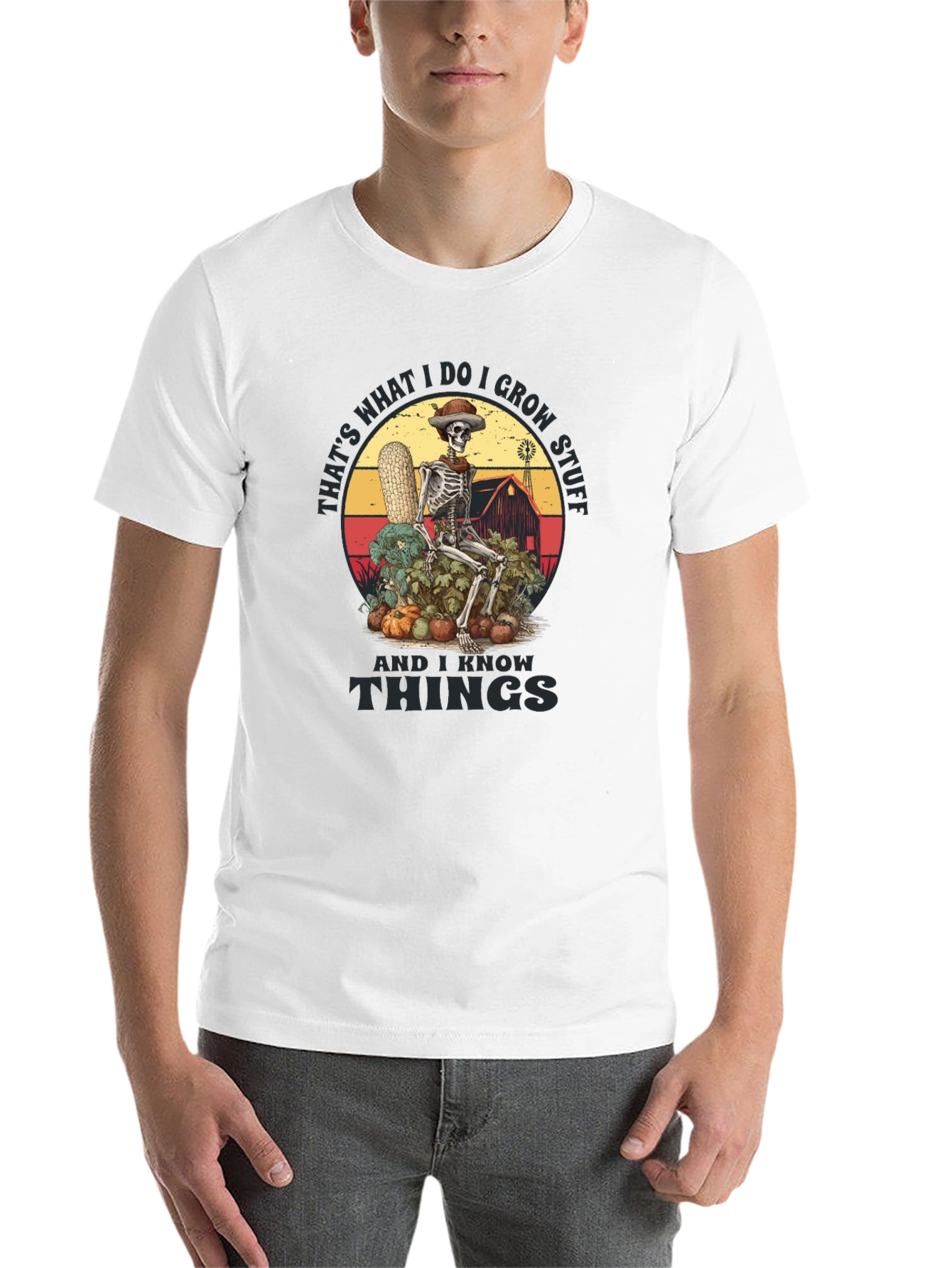 I Grow Stuff T-Shirt: Skeleton Farmer Design - 14