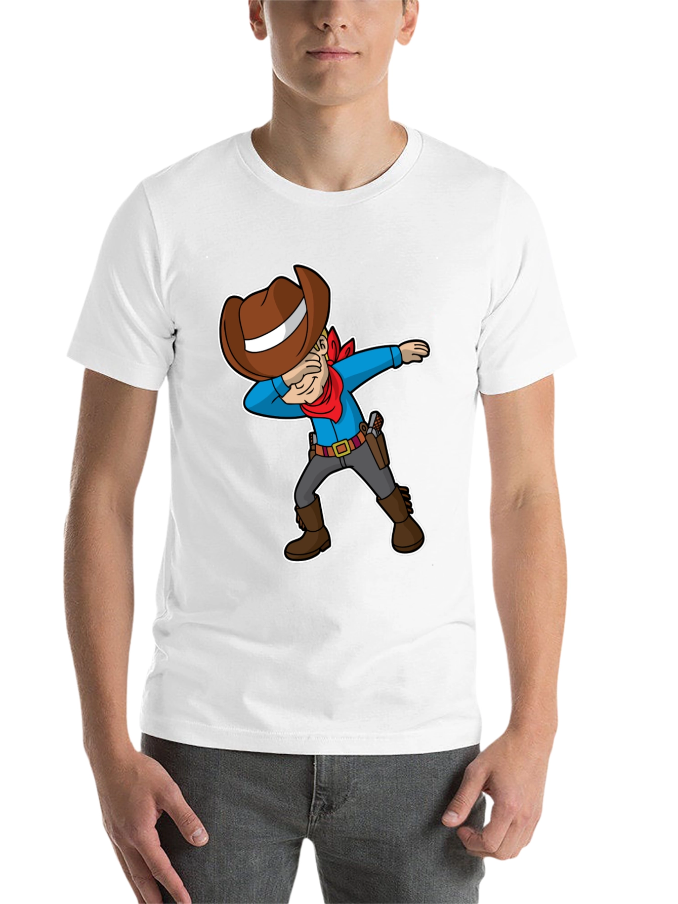 Black Dabbing Cowboy Graphic T-Shirt view 14