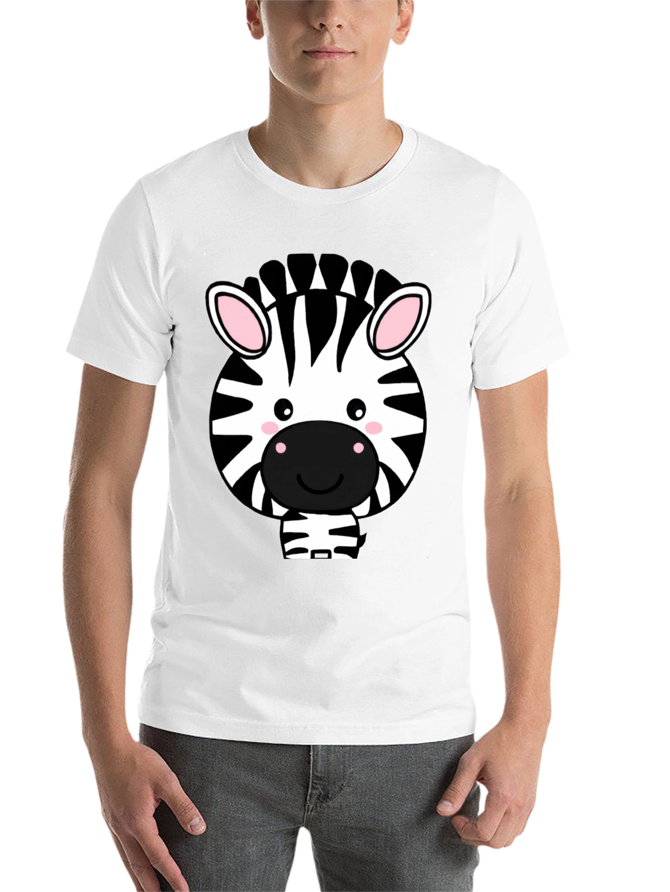 Black Cute Zebra Graphic Tee - Black T-Shirt view 14