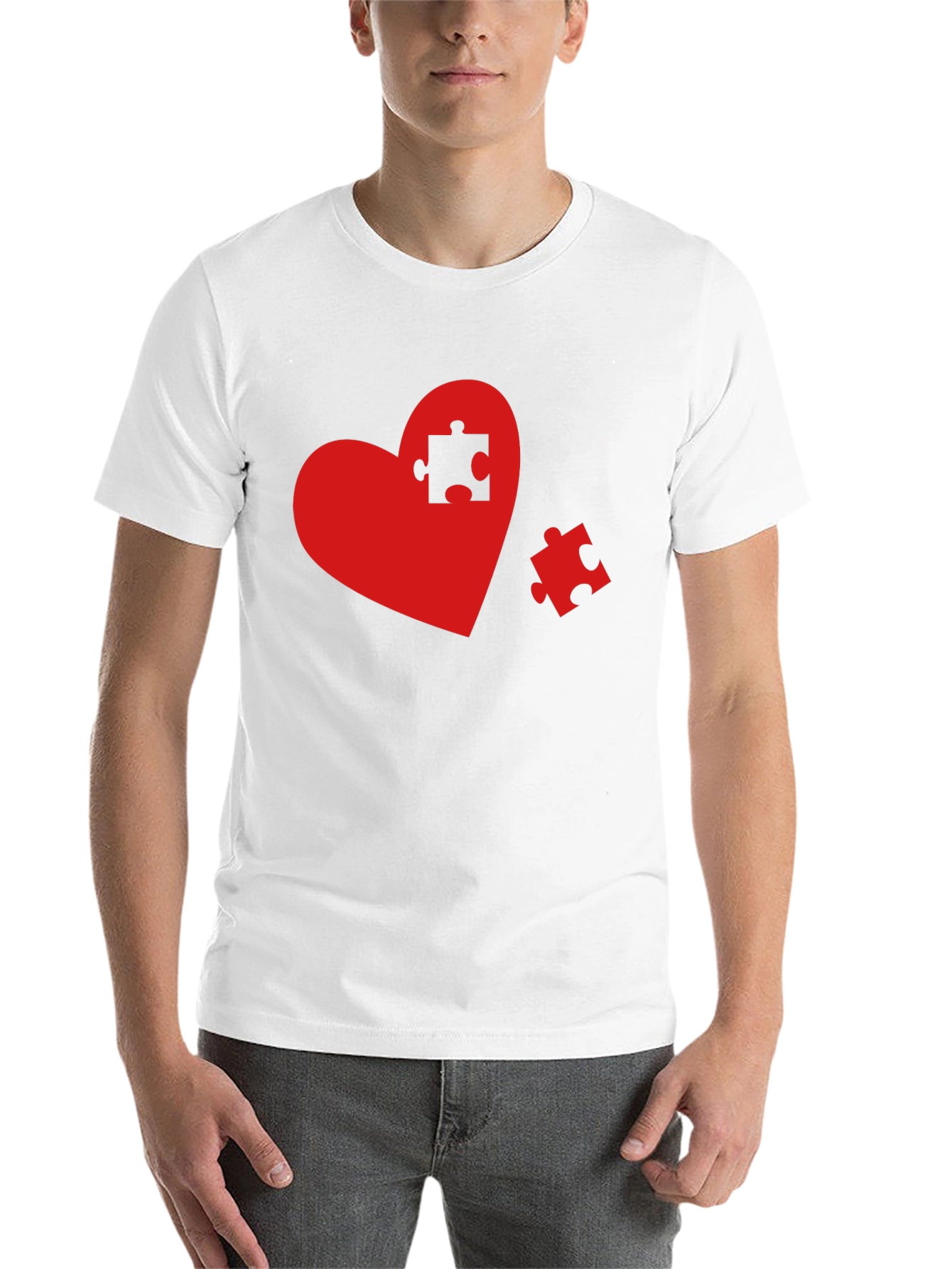 Black Heart Puzzle Piece Graphic Tee - Black view 14
