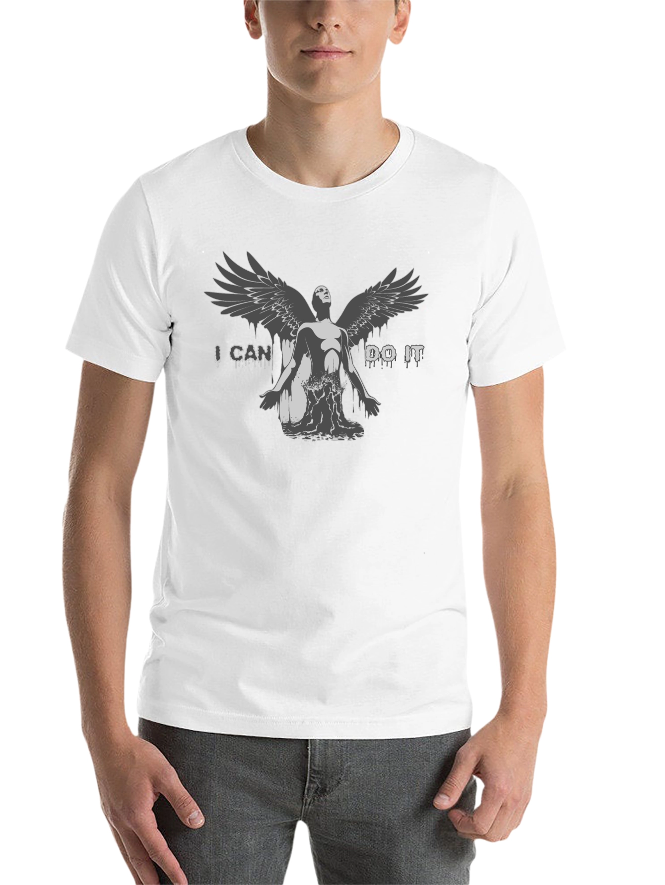 Black I Can Do It Angel Graphic T-Shirt - Unisex view 14