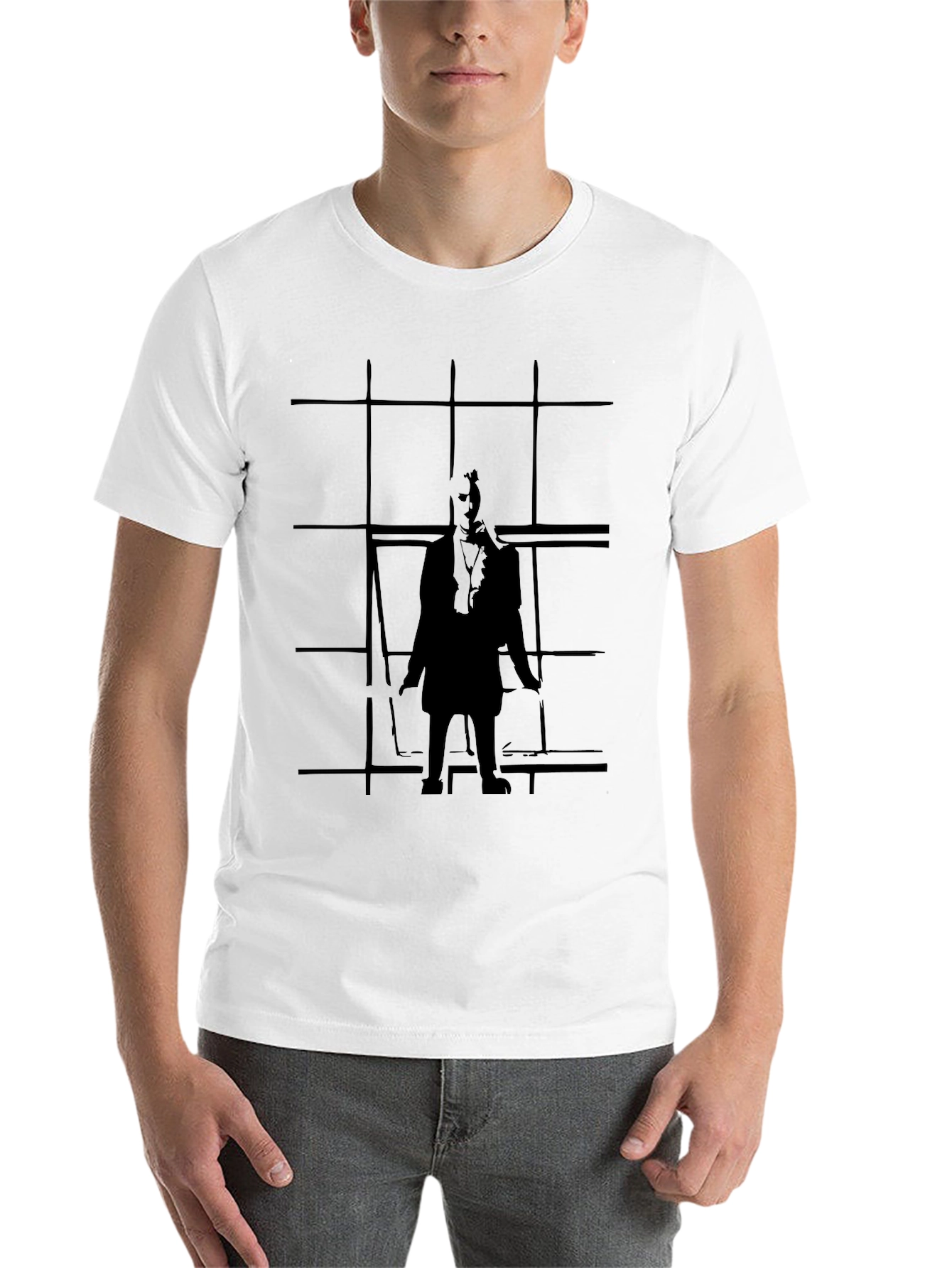 Black Stylish Black T-Shirt with The Crow Silhouette Design view 14