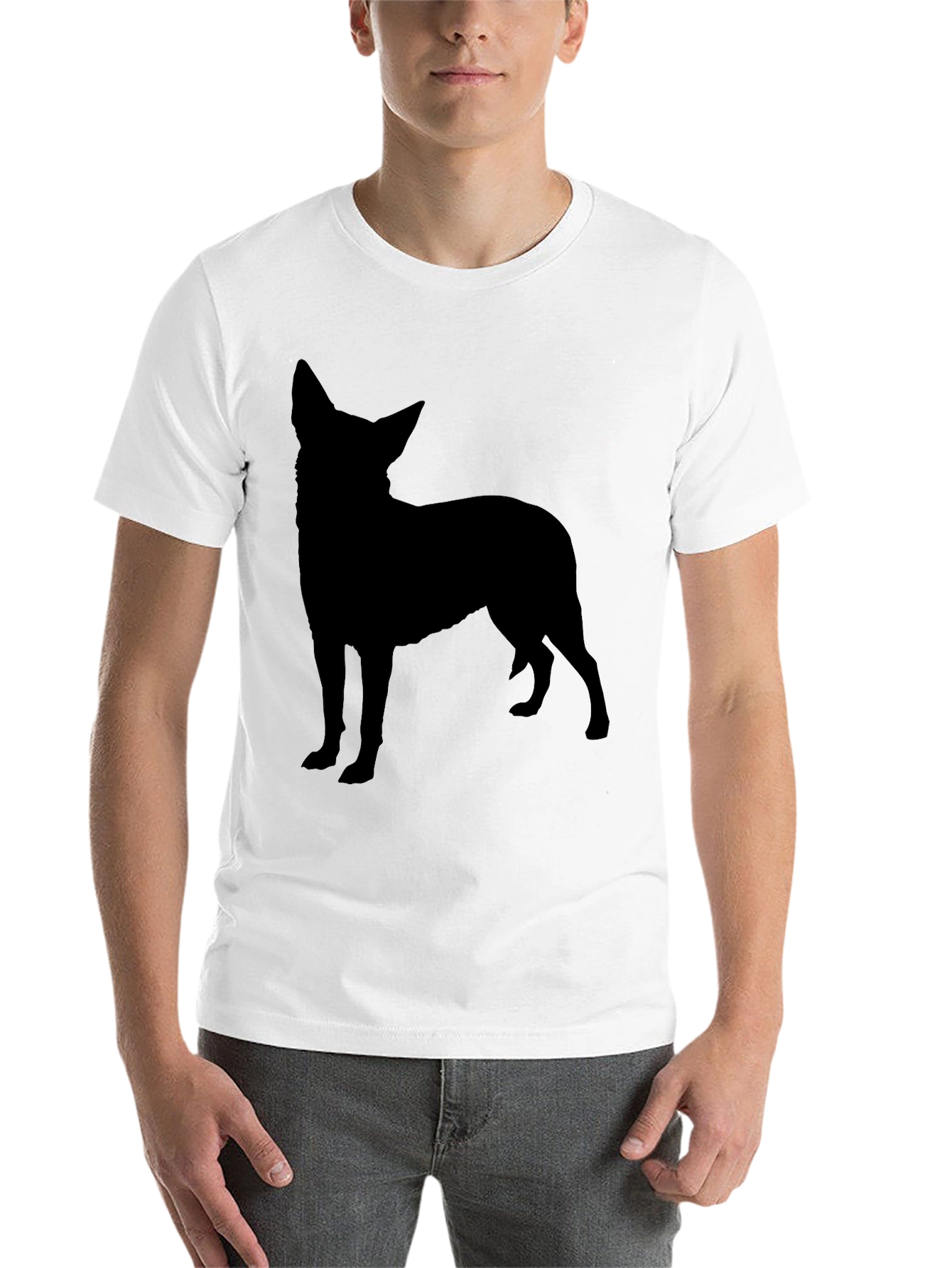 Dog Silhouette Black T-Shirt - 14