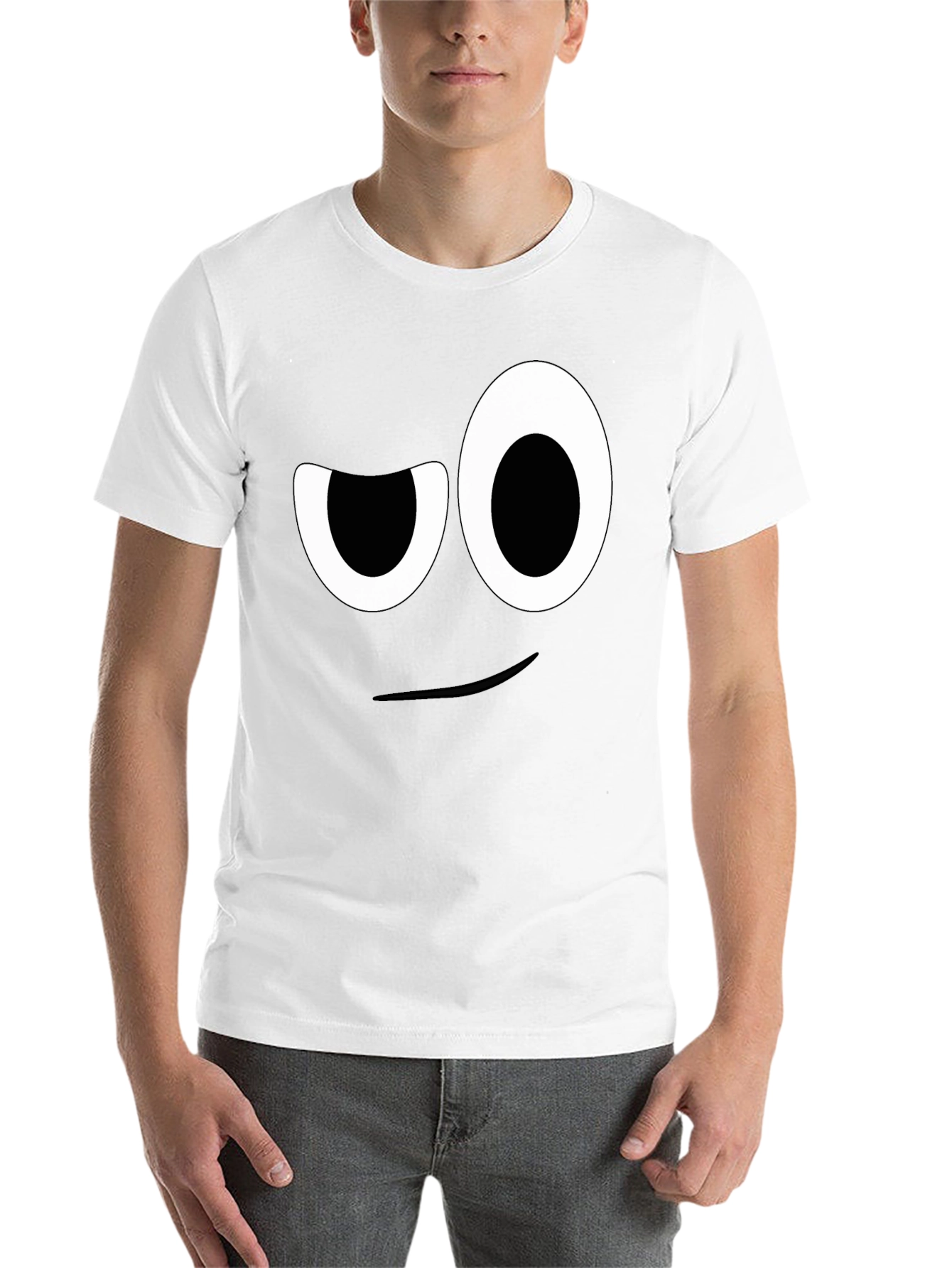 Black Winking Face Graphic Tee - Funny Unisex T-Shirt view 14