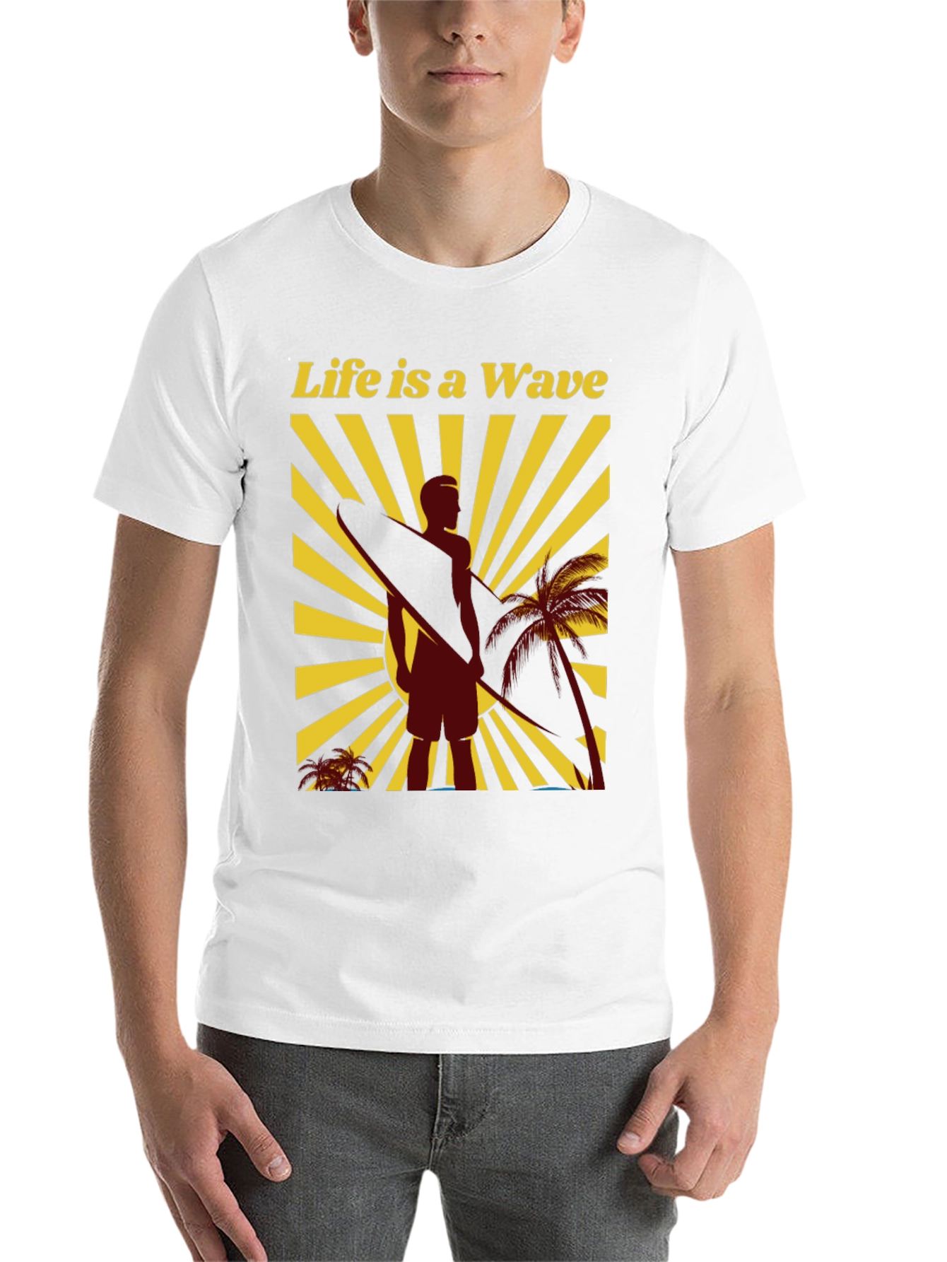 Black Life is a Wave Graphic Tee - Surfer T-Shirt view 14