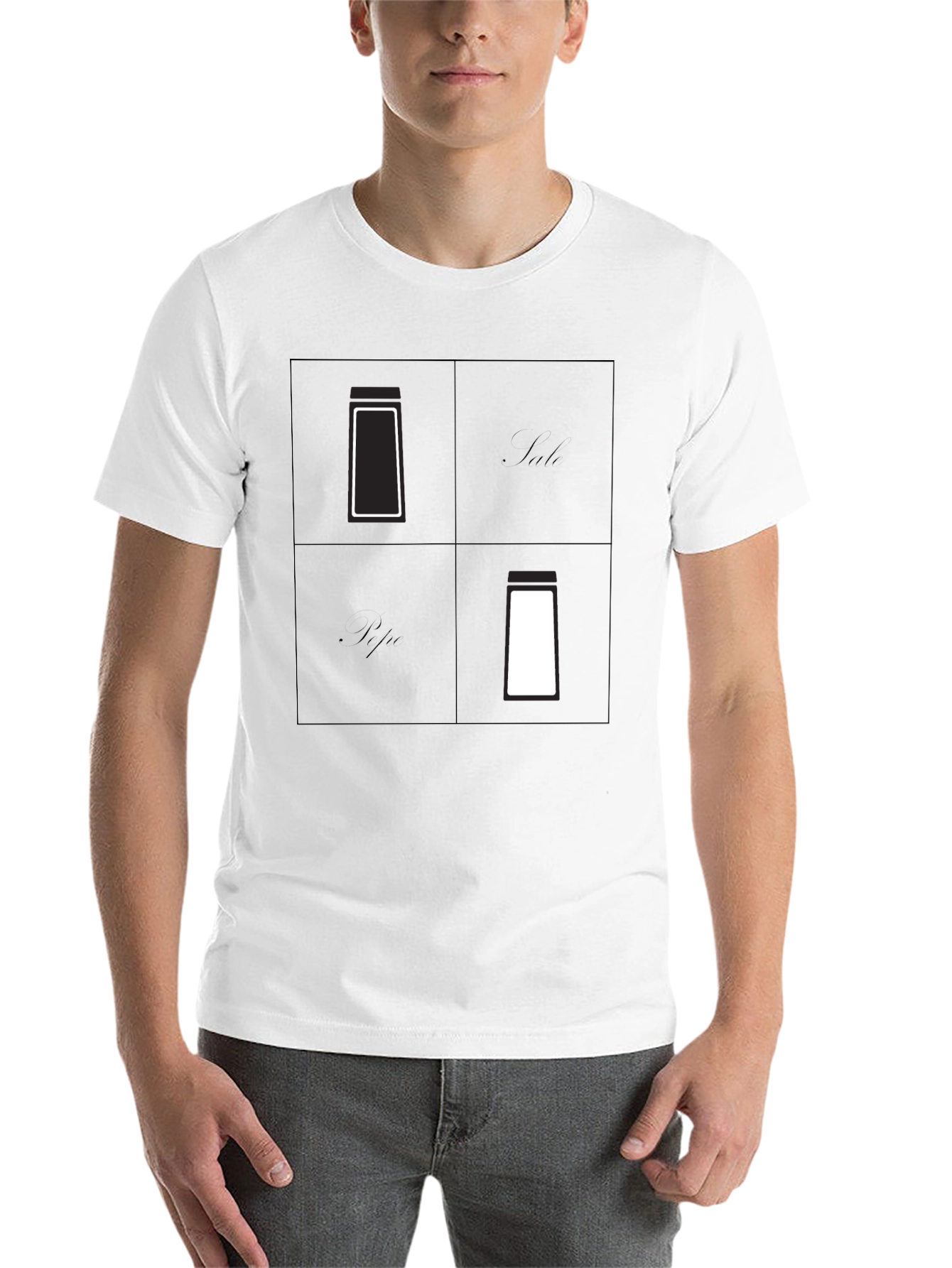 Black Salt & Pepper Graphic Tee - Minimalist Design view 14
